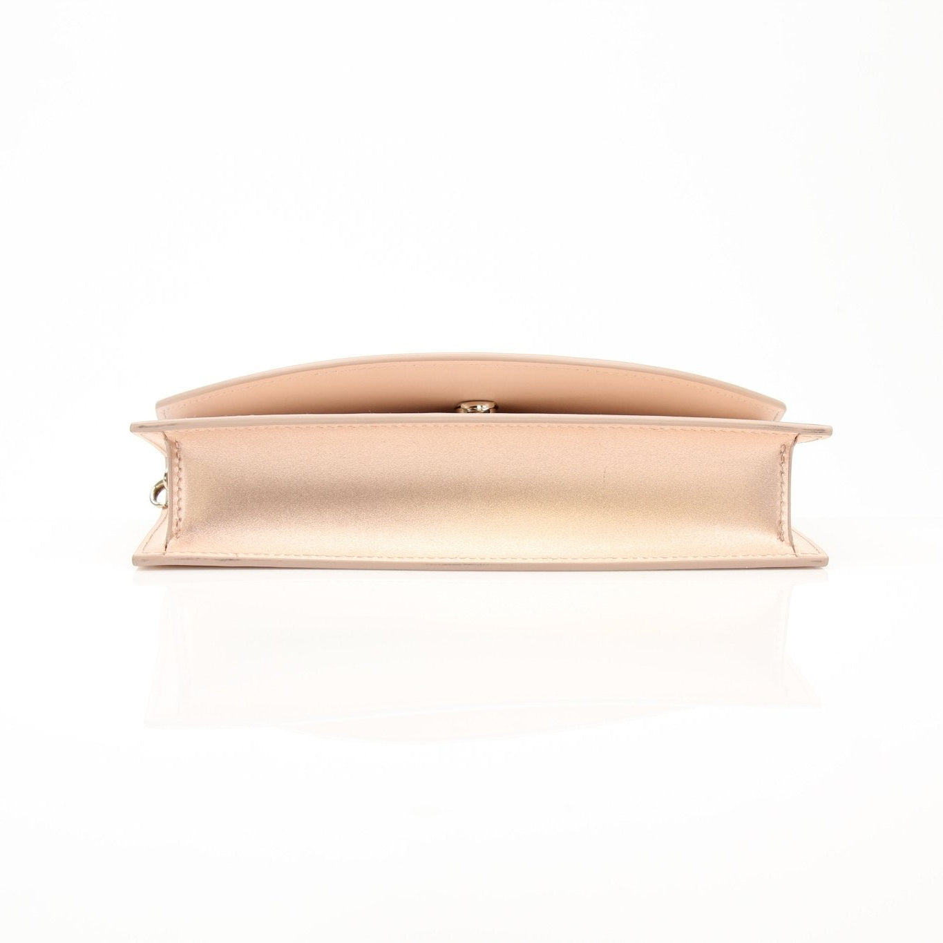 Christian Louboutin Loubi54 satin clutch handbag with gold accents, featuring sleek design and elegant craftsmanship.