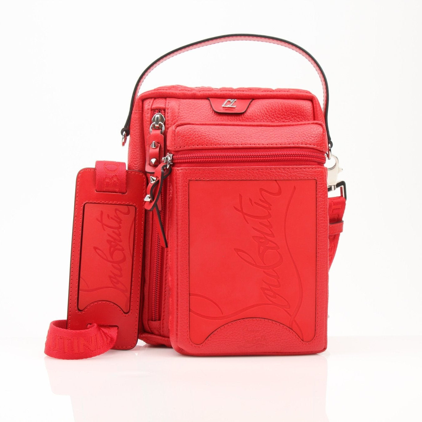 Christian Louboutin Loubideal crossbody handbag with gold hardware, featuring a sleek design and signature style.