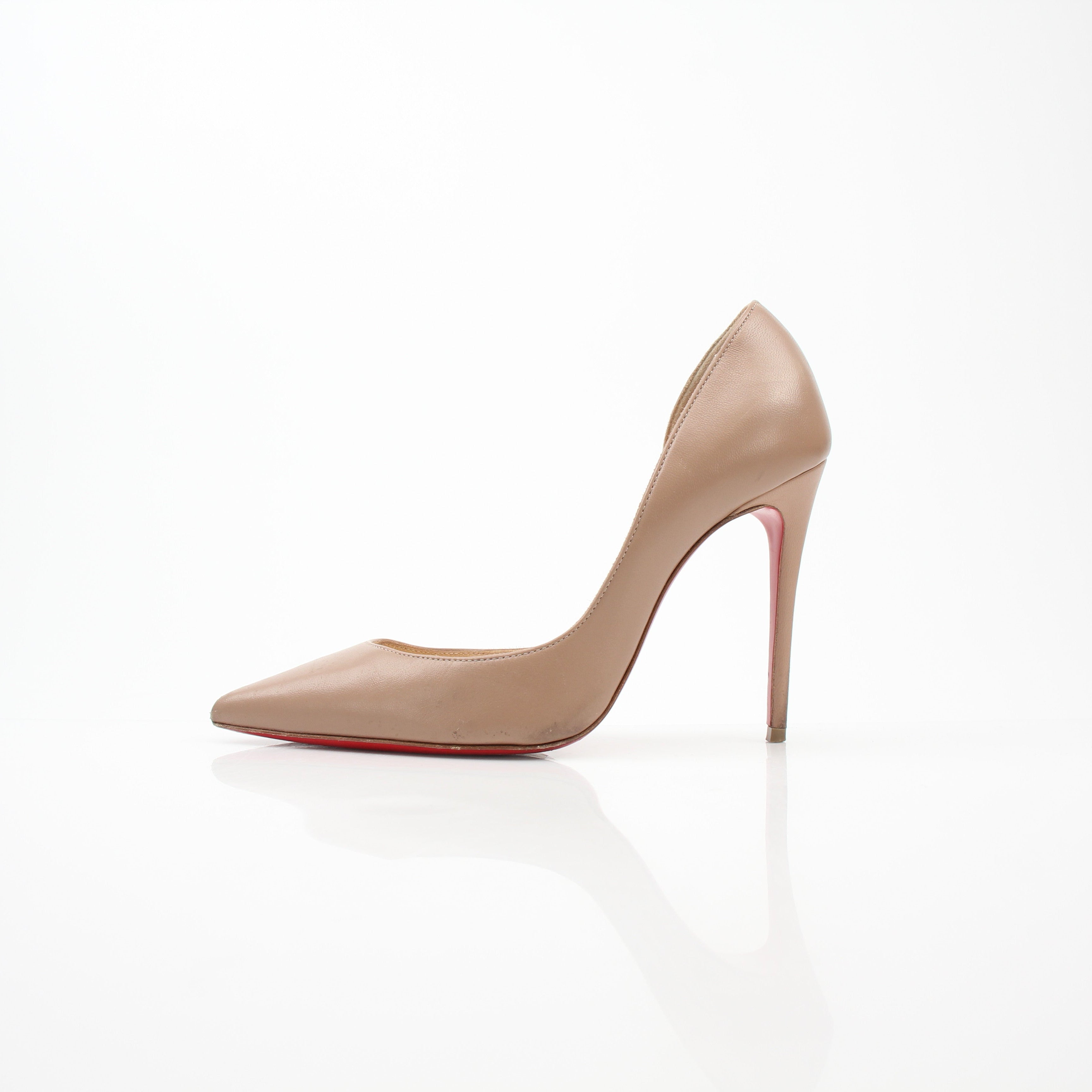 Christian Louboutin Iriza 100 Nude Leather Pumps