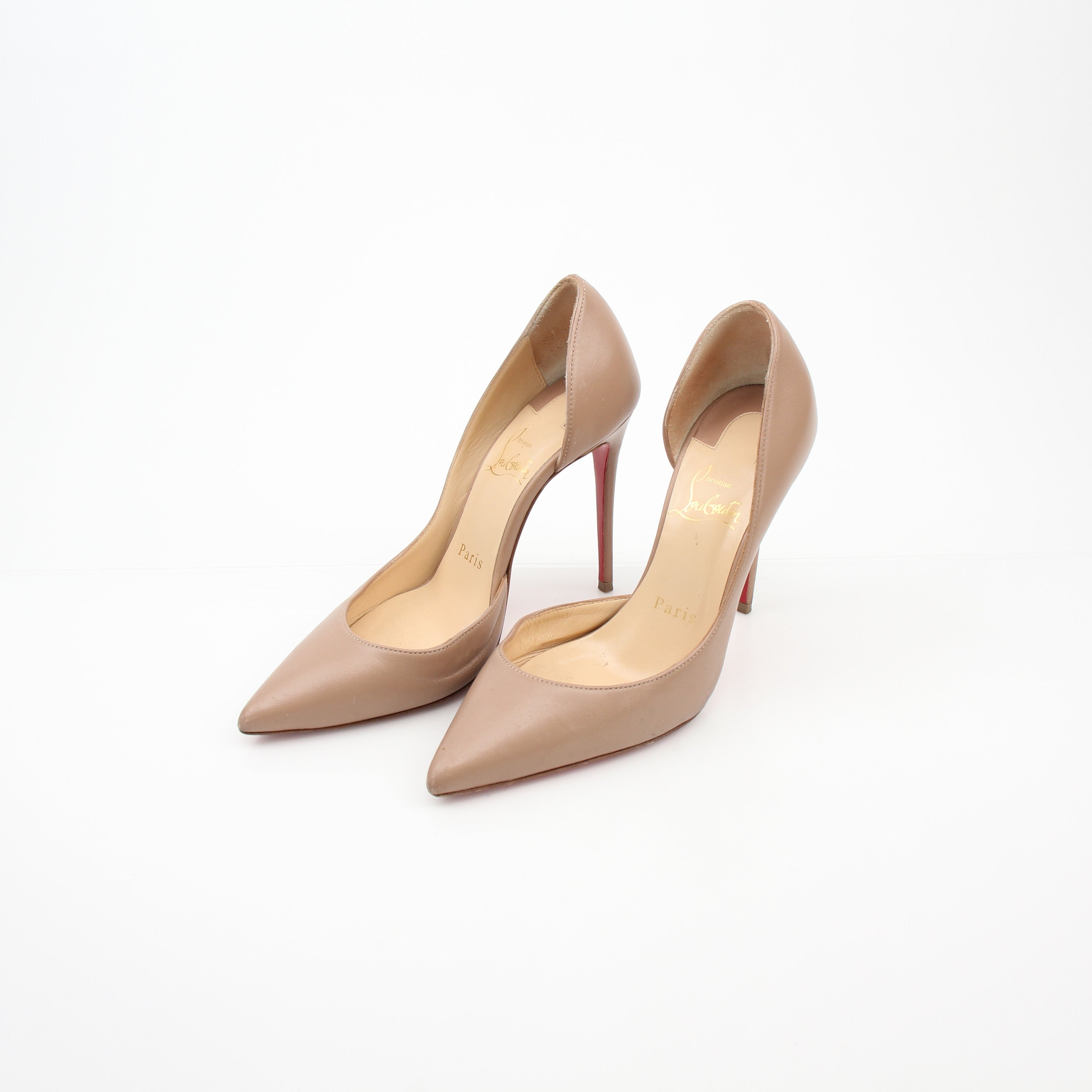 Christian Louboutin Iriza 100 Nude Leather Pumps