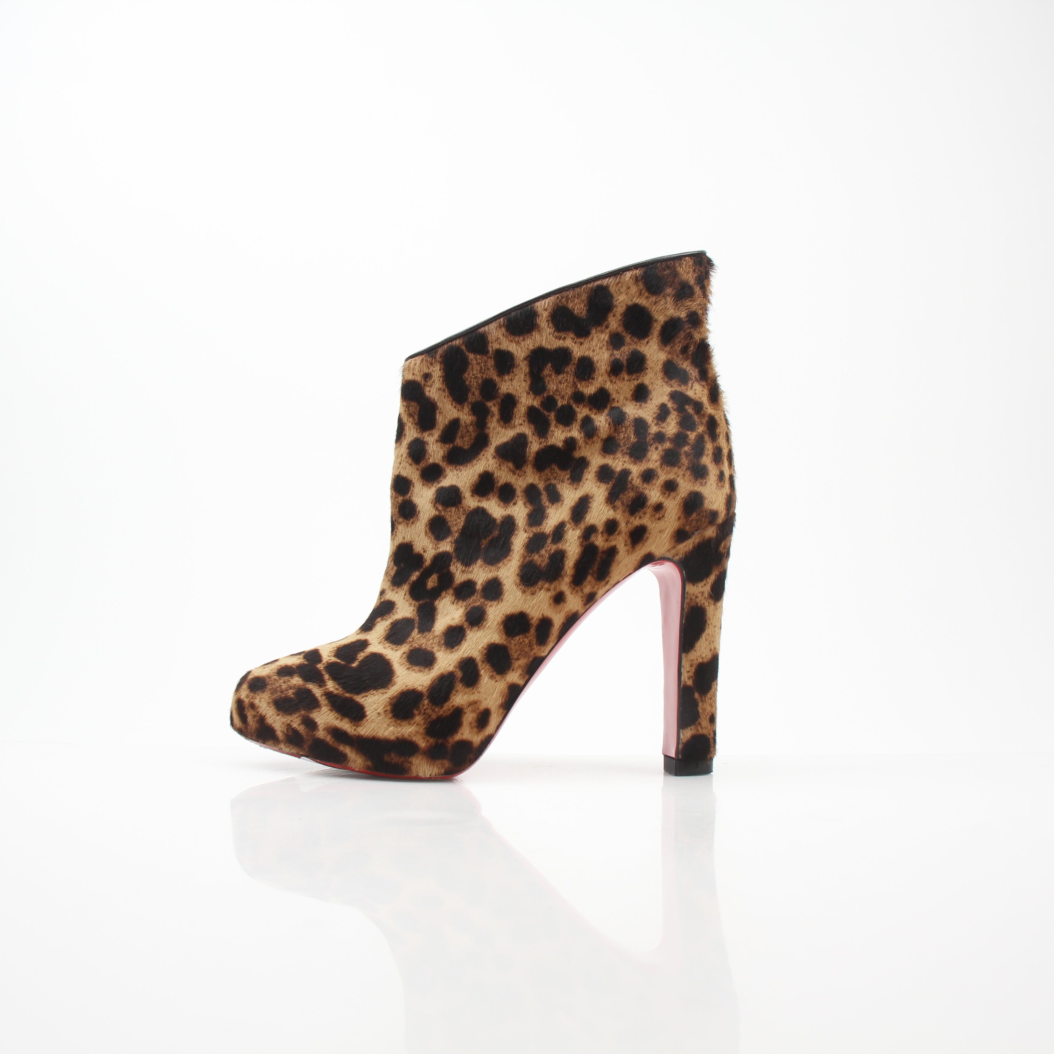 Christian Louboutin Leopard Pony Hair Ankle Boots