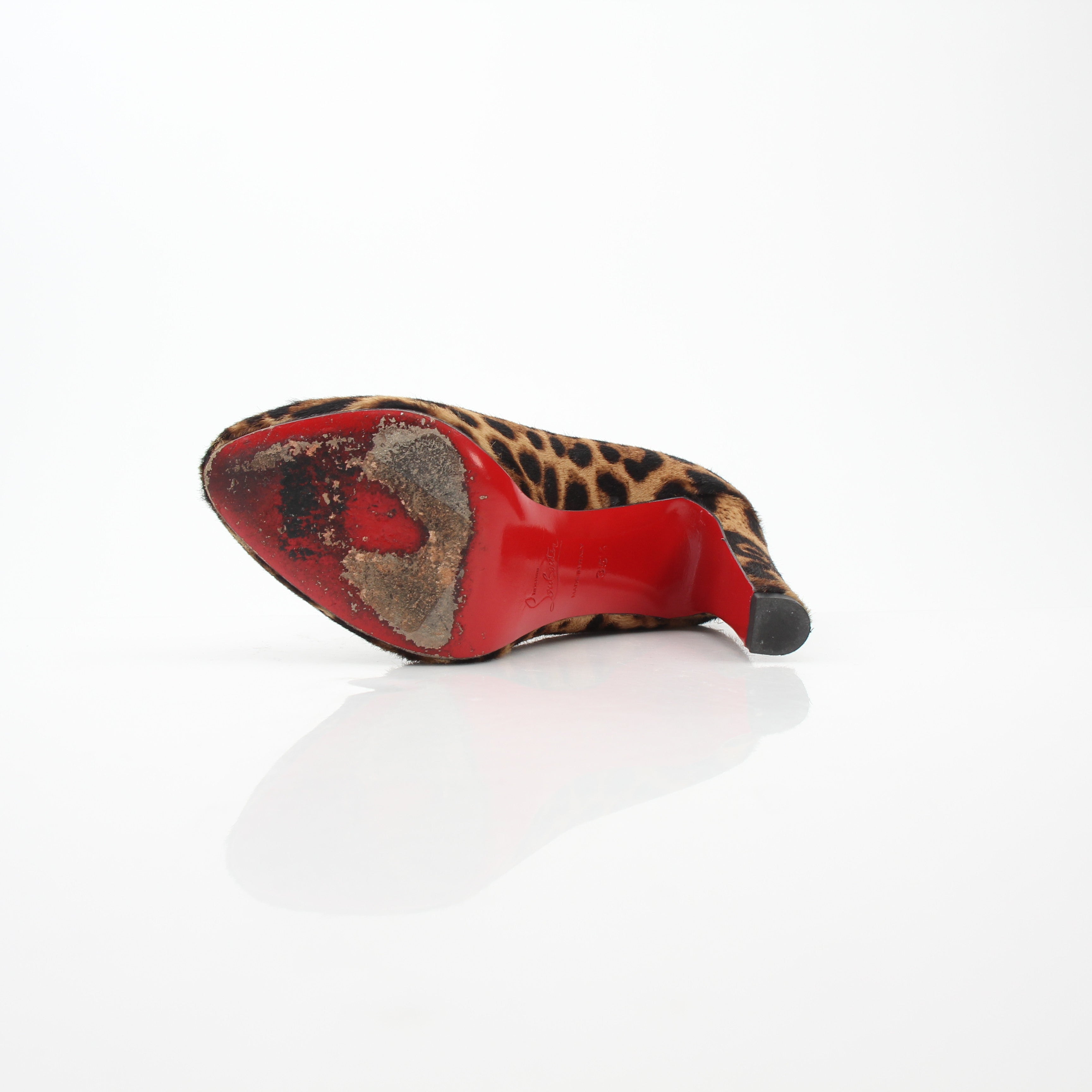 Christian Louboutin Leopard Pony Hair Ankle Boots