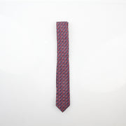Chanel Heart Print Silk Neck Tie Blue Red