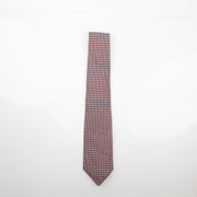 Hermès Geometric Silk Neck Tie Red Navy