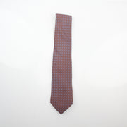 Hermès Brown Purple Chain Print Silk Neck Tie