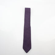 Hermès Red Blue Chain Print Silk Neck Tie