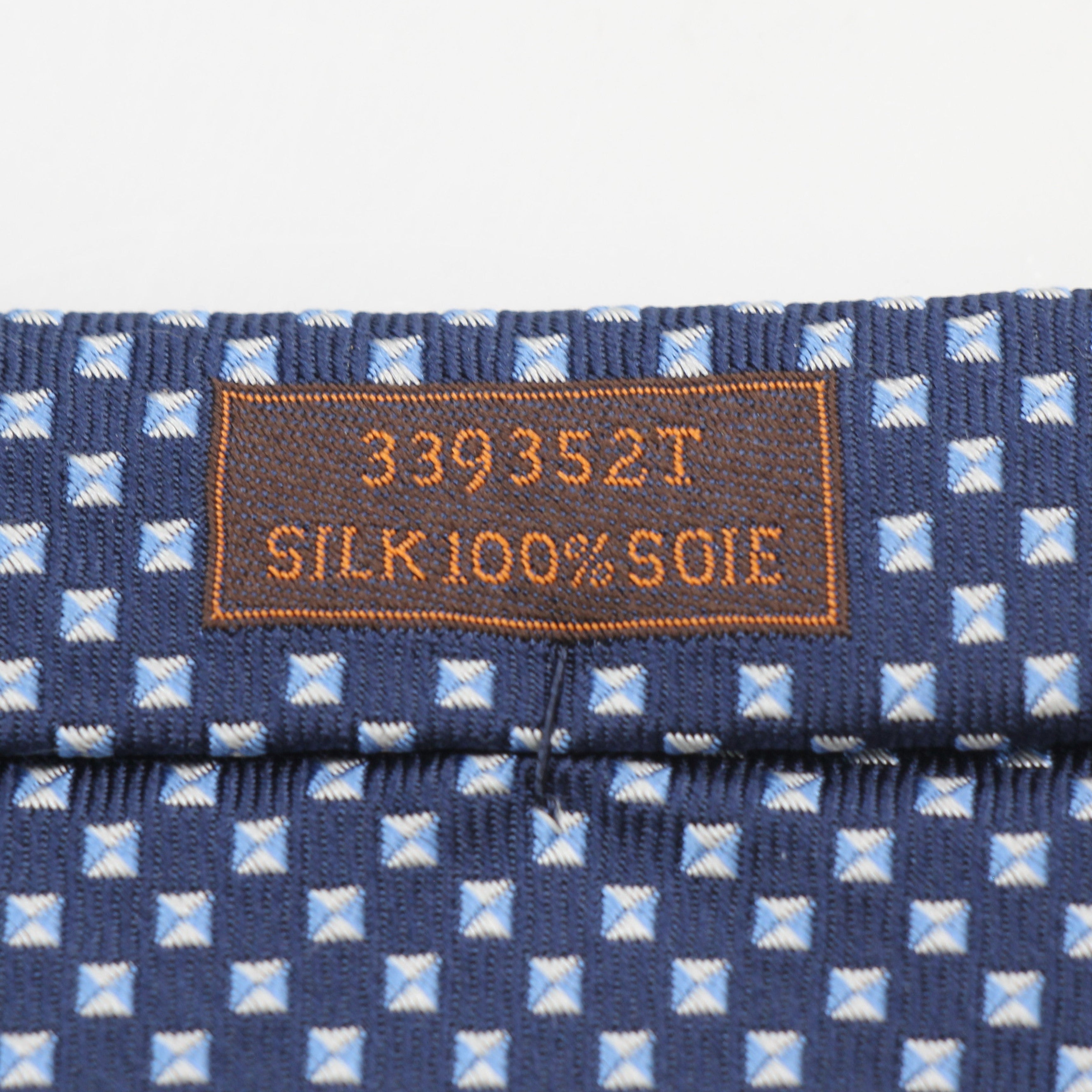 Hermès Blue H Pattern Silk Neck Tie