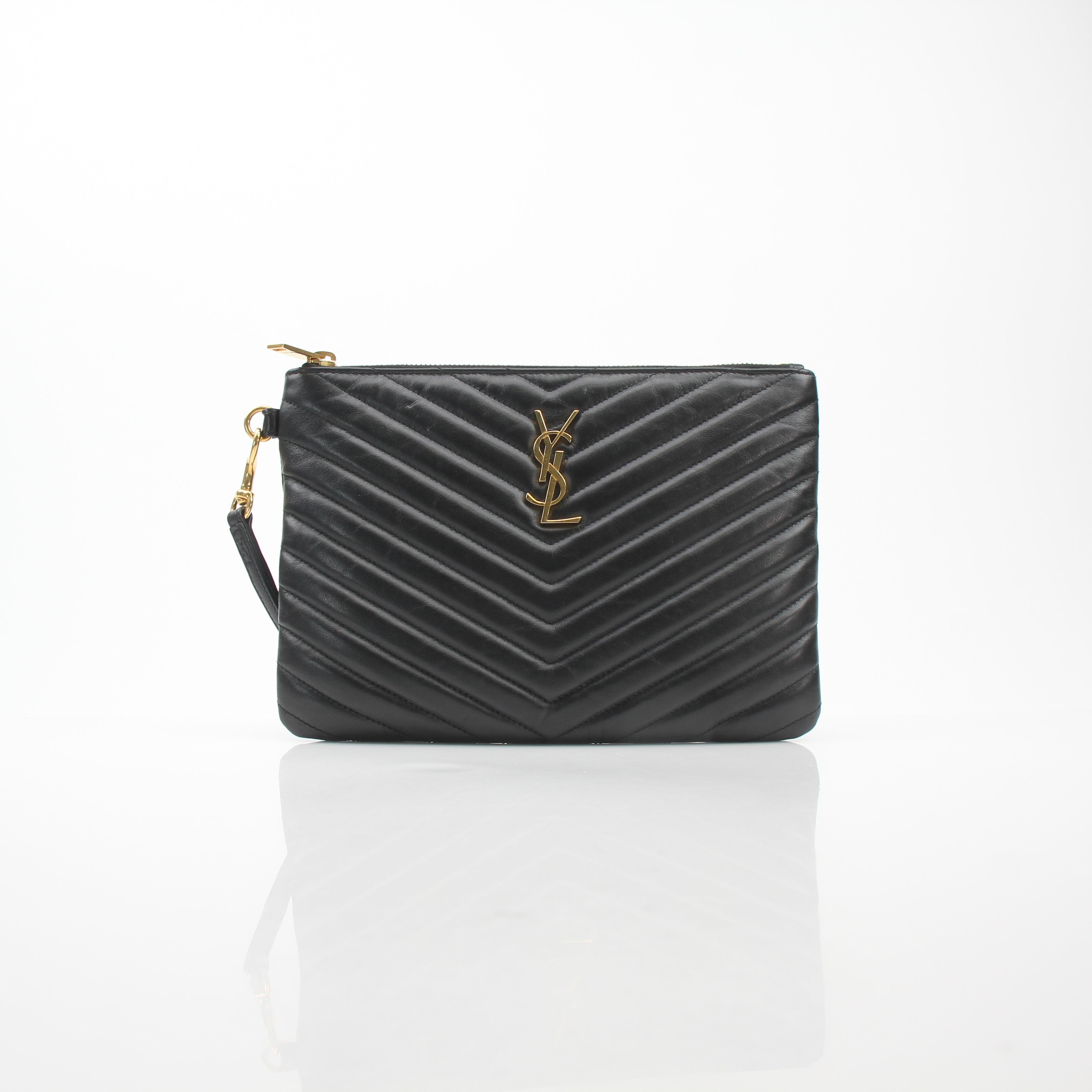Saint Laurent Cassandra Matelassé A5 Leather Pouch