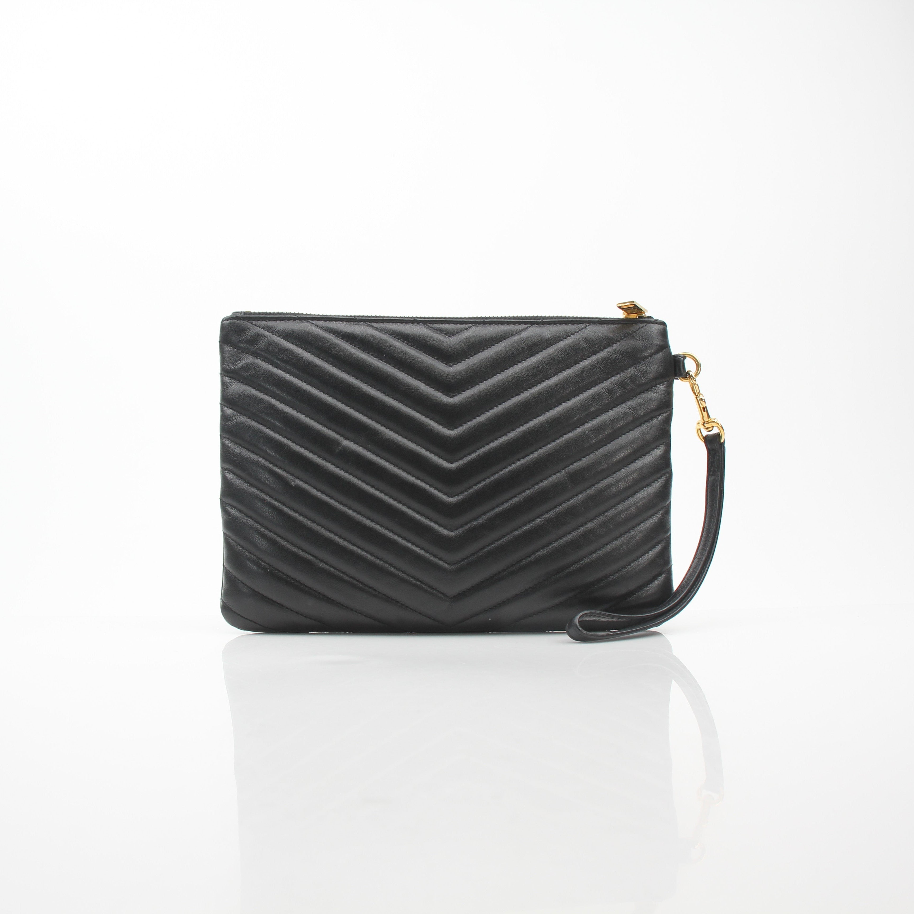 Saint Laurent Cassandra Matelassé A5 Leather Pouch