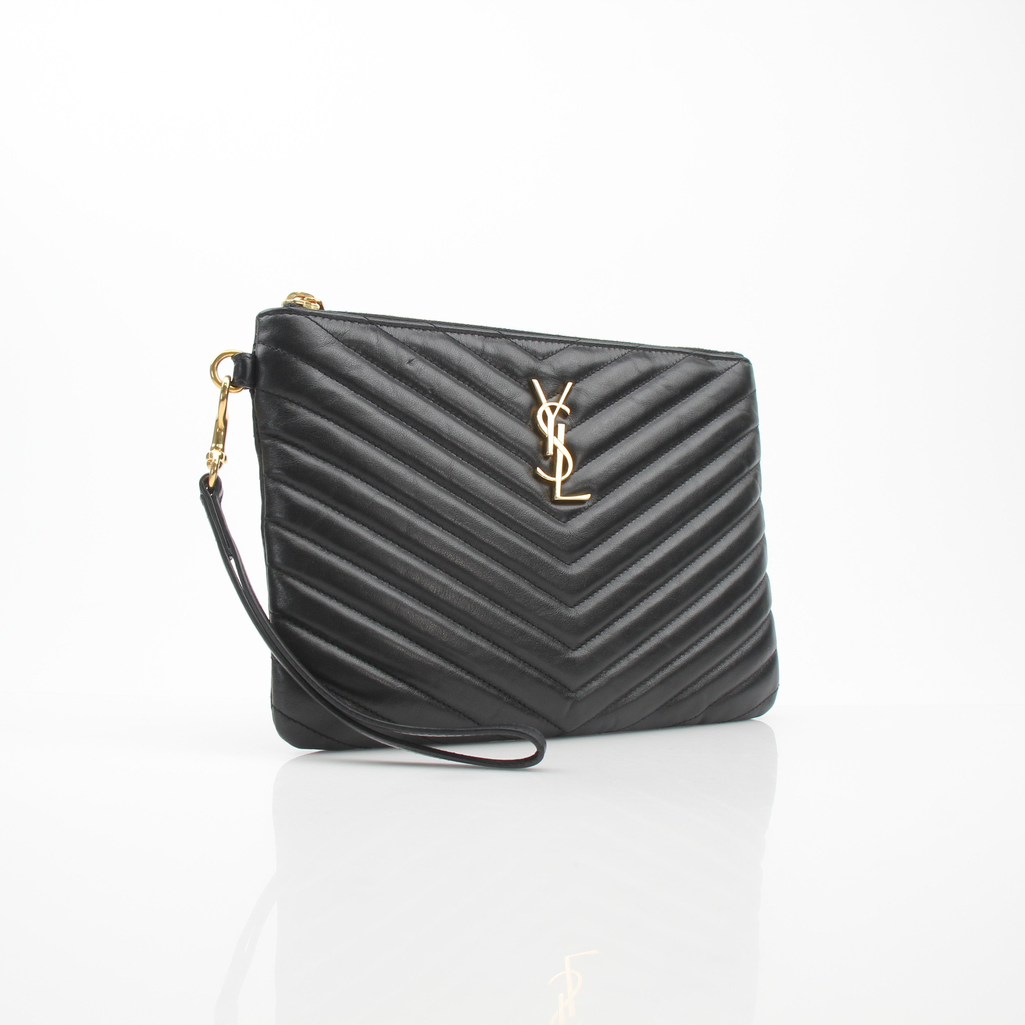 Saint Laurent Cassandra Matelassé A5 Leather Pouch