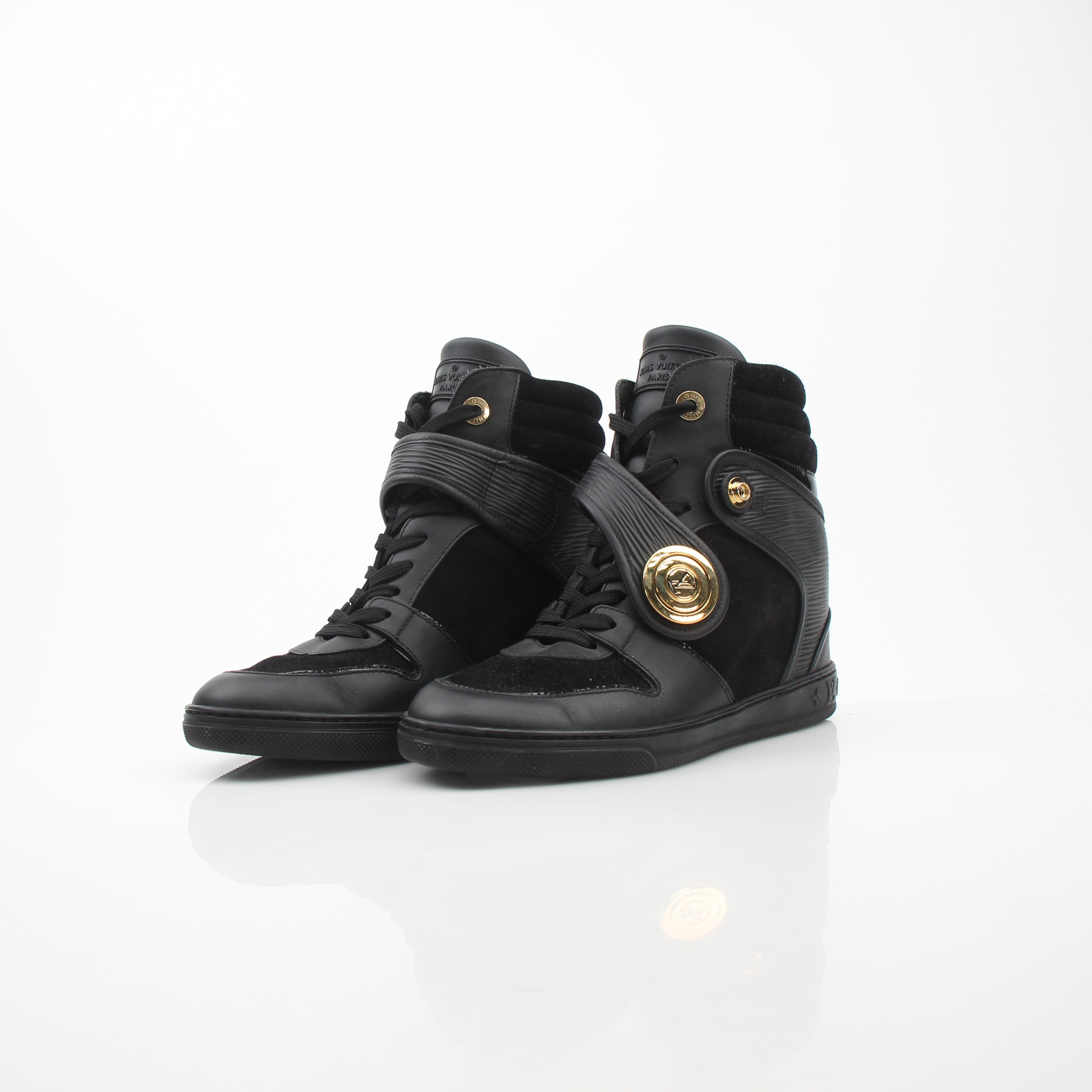 Louis Vuitton Postmark Black Wedge Sneakers