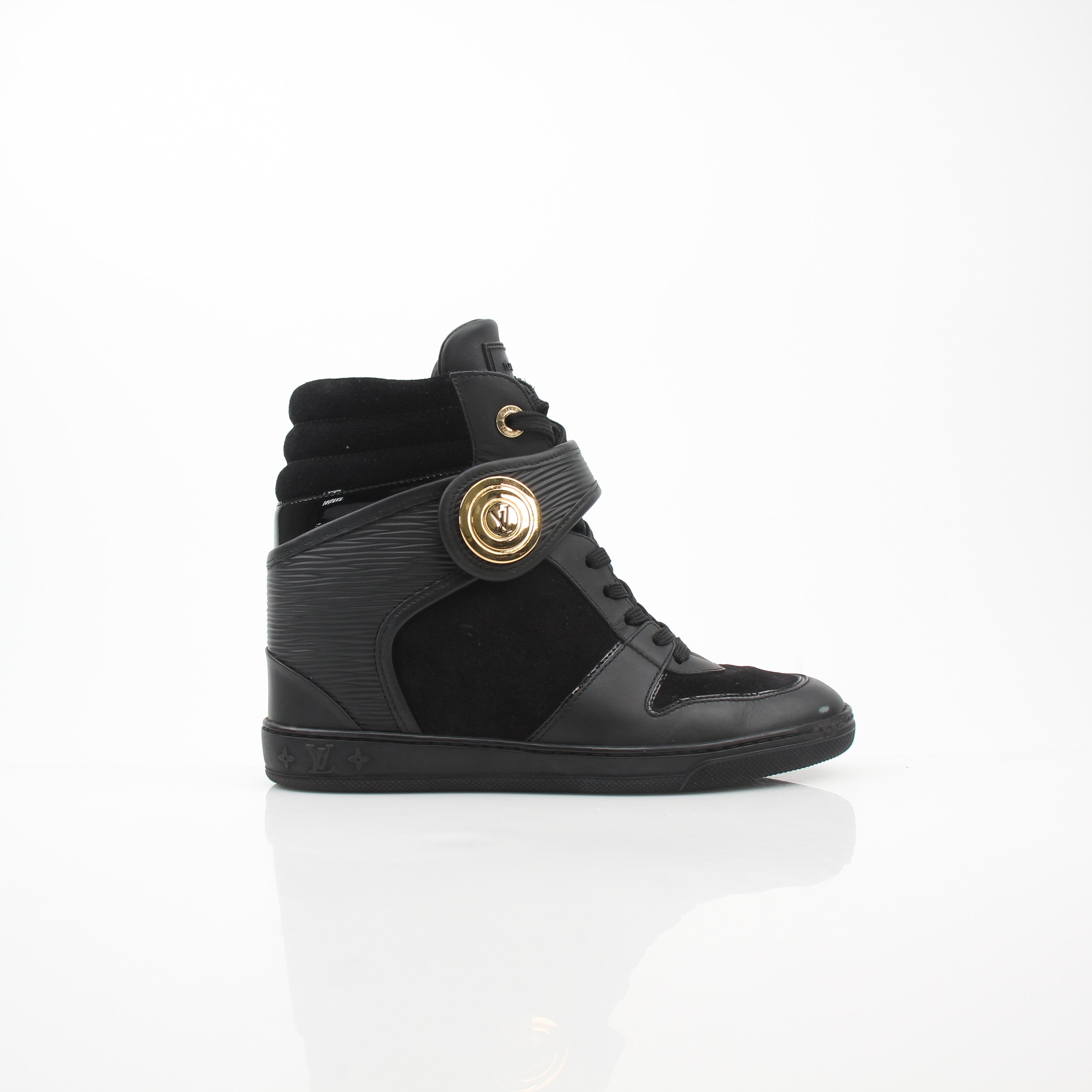 Louis Vuitton Postmark Black Wedge Sneakers