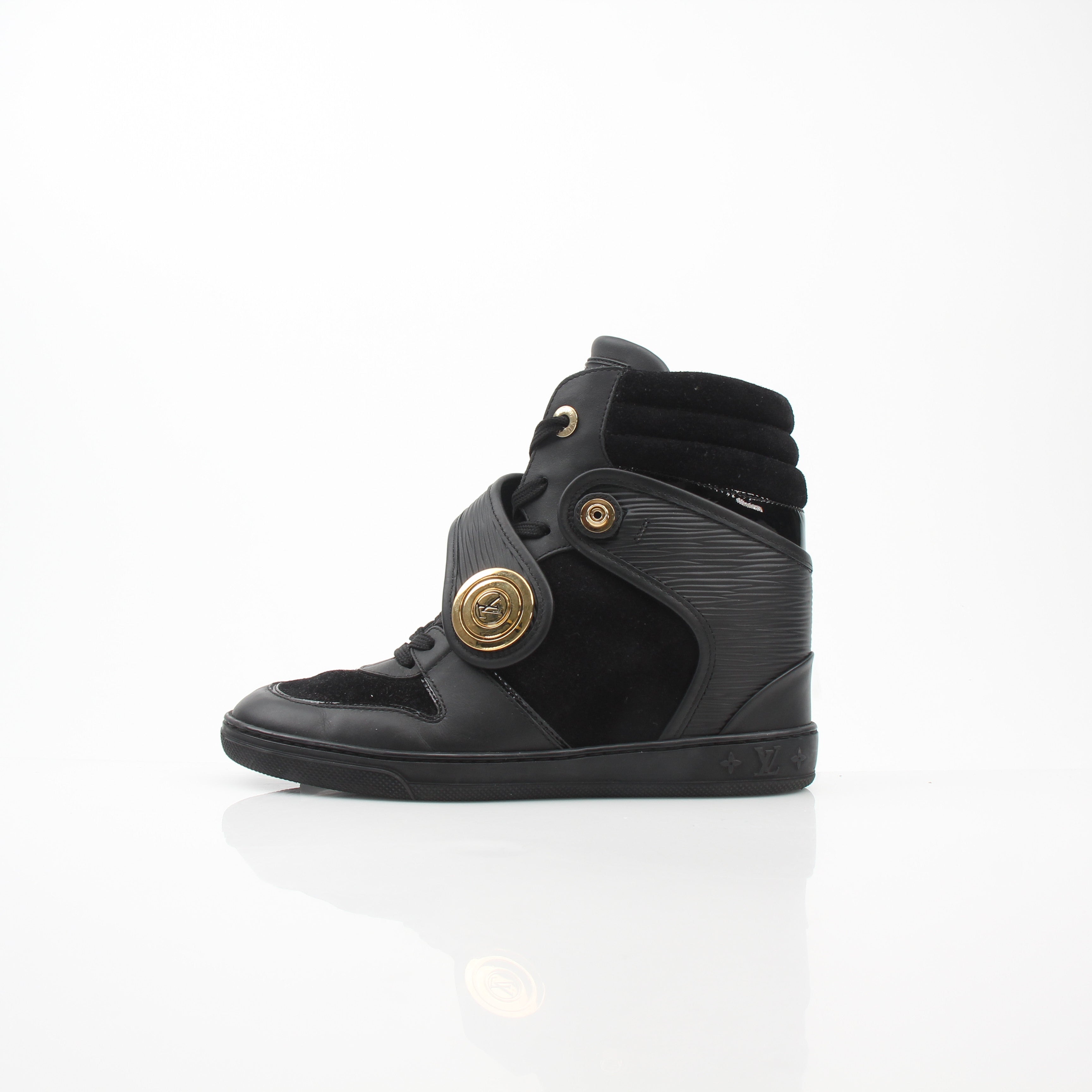 Louis Vuitton Postmark Black Wedge Sneakers