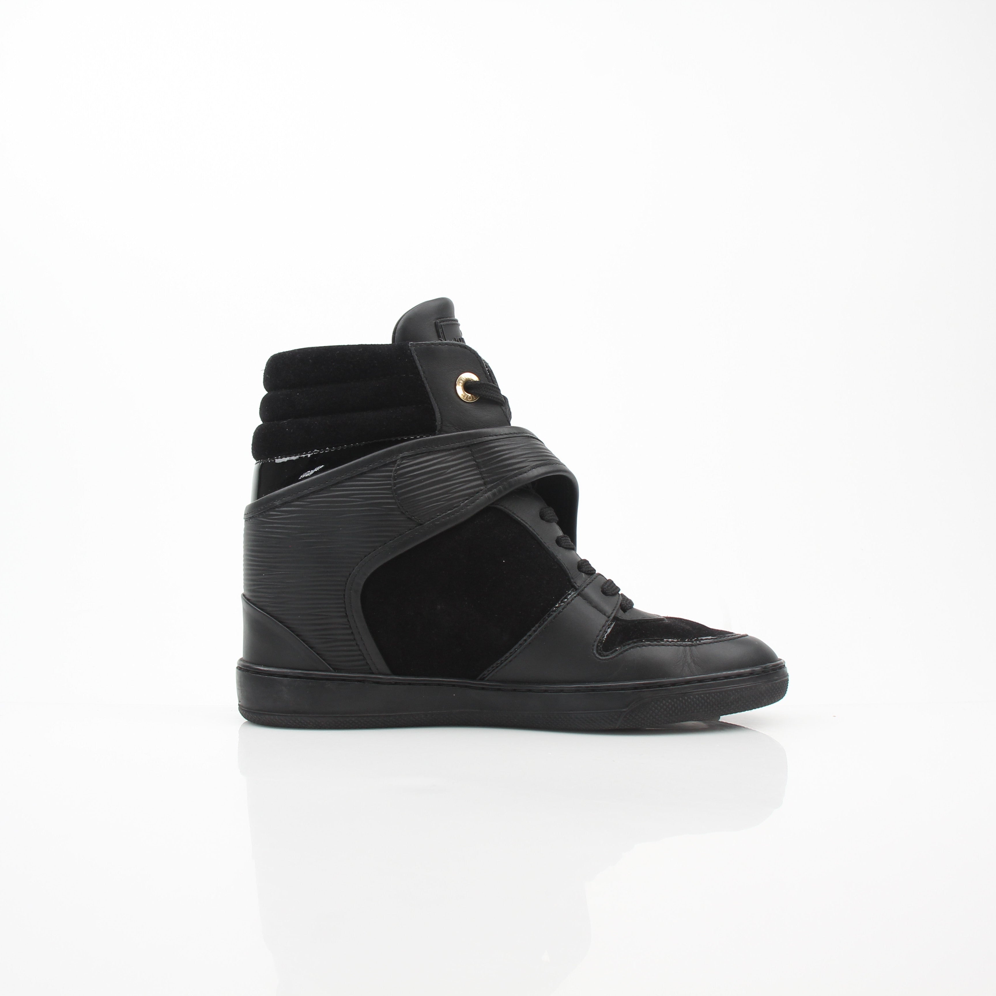 Louis Vuitton Postmark Black Wedge Sneakers