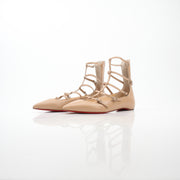 Christian Louboutin Toerless Muse Nude Leather Cage Ballet Flats