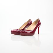 Christian Louboutin New Simple 80 Burgundy Patent Leather Pumps