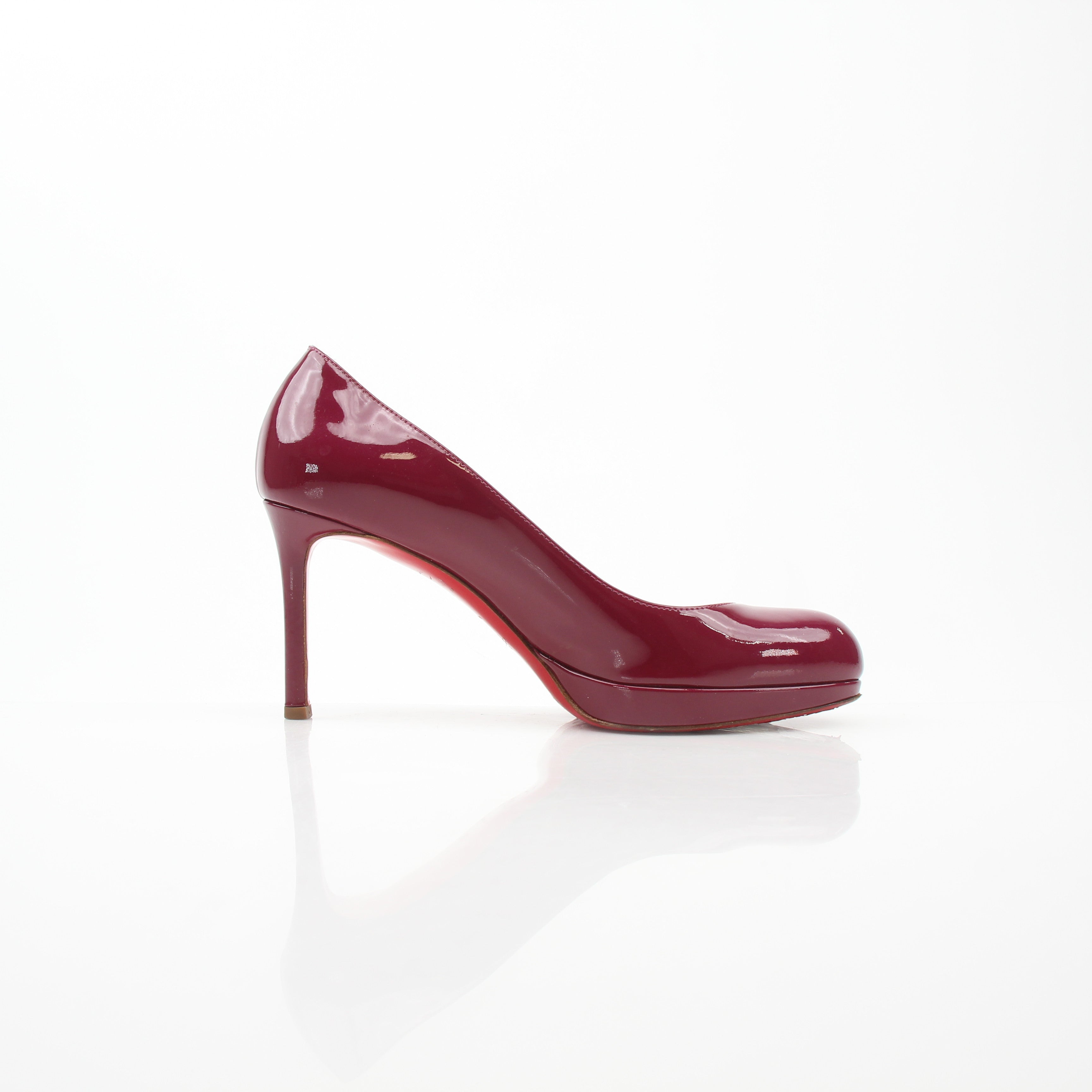 Christian Louboutin New Simple 80 Burgundy Patent Leather Pumps