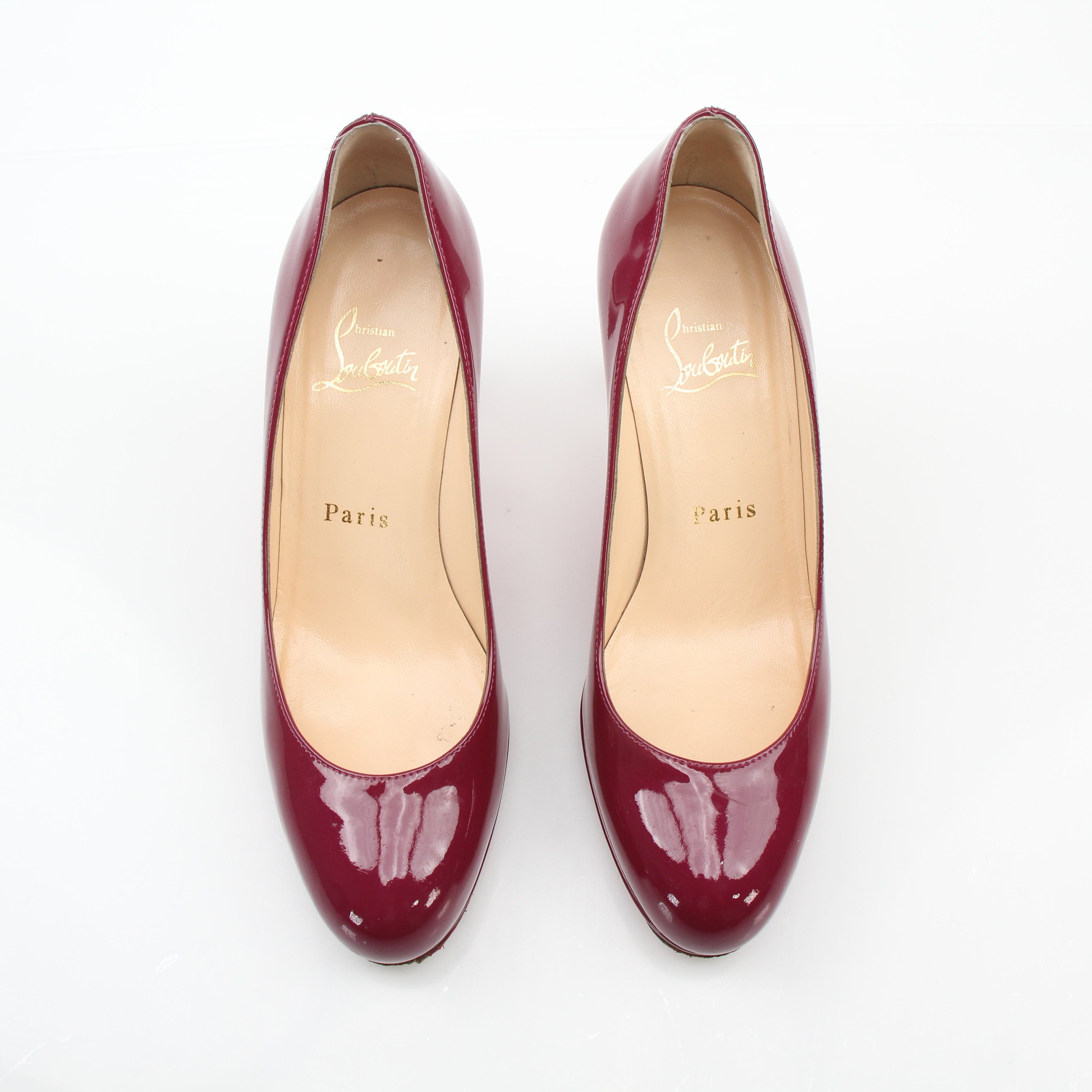 Christian Louboutin New Simple 80 Burgundy Patent Leather Pumps