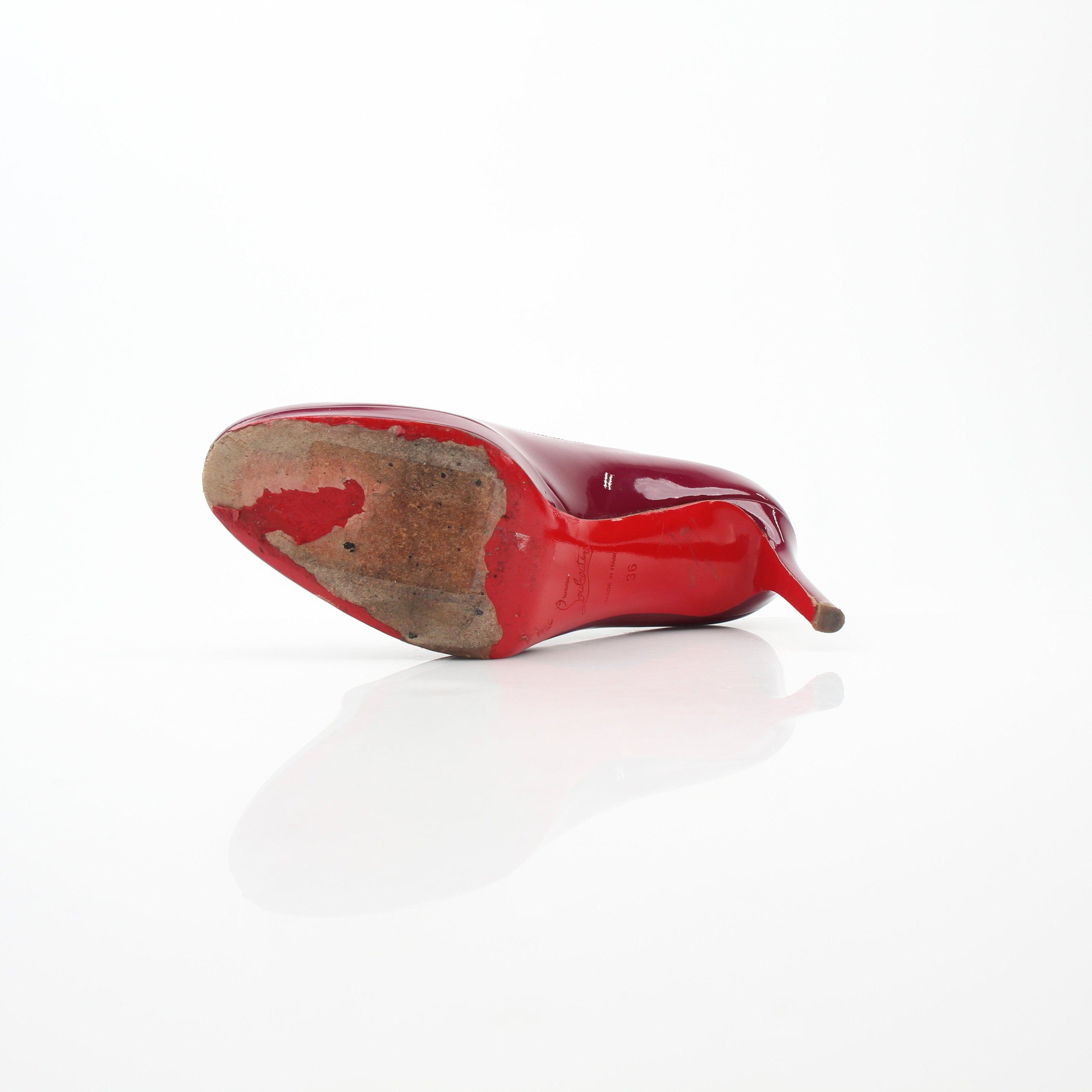Christian Louboutin New Simple 80 Burgundy Patent Leather Pumps