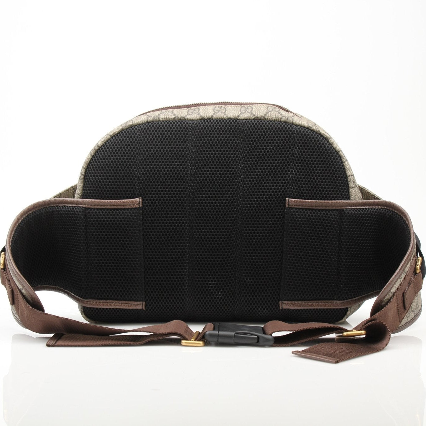 Gold & Beyond Gucci GG Ophidia belt bag handbag with signature monogram print and adjustable strap, stylish accessory for everyday use.