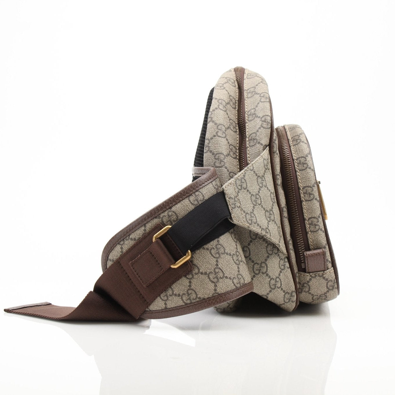 Gold & Beyond Gucci GG Ophidia belt bag, stylish handbag with signature pattern and adjustable strap, designed for convenient everyday use.