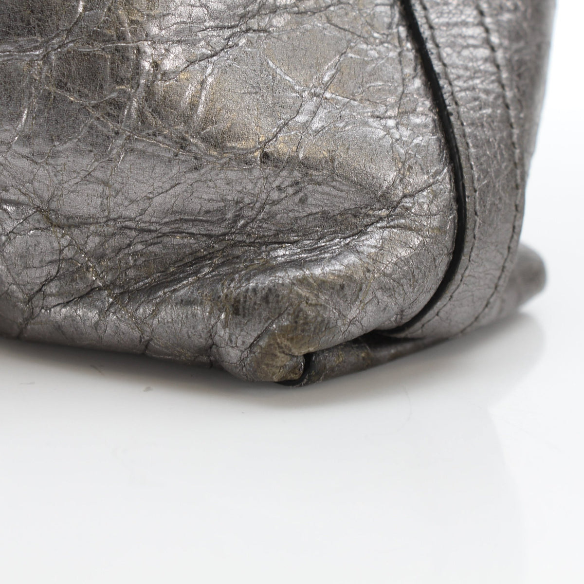 Givenchy Voyou medium metallic silver calfskin shoulder handbag with chain strap and structured design.