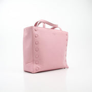 Celine Button Detail Pink Leather Square Tote Bag
