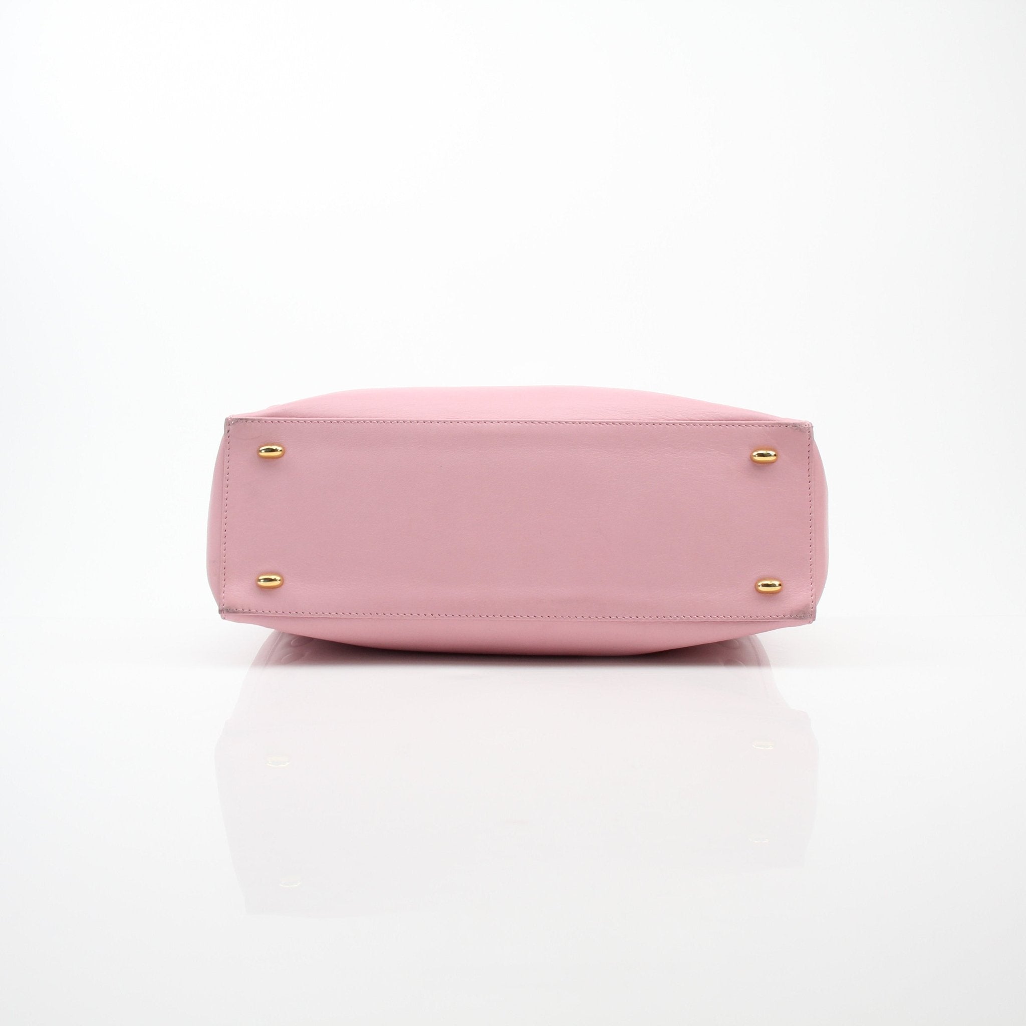 Celine Button Detail Pink Leather Square Tote Bag