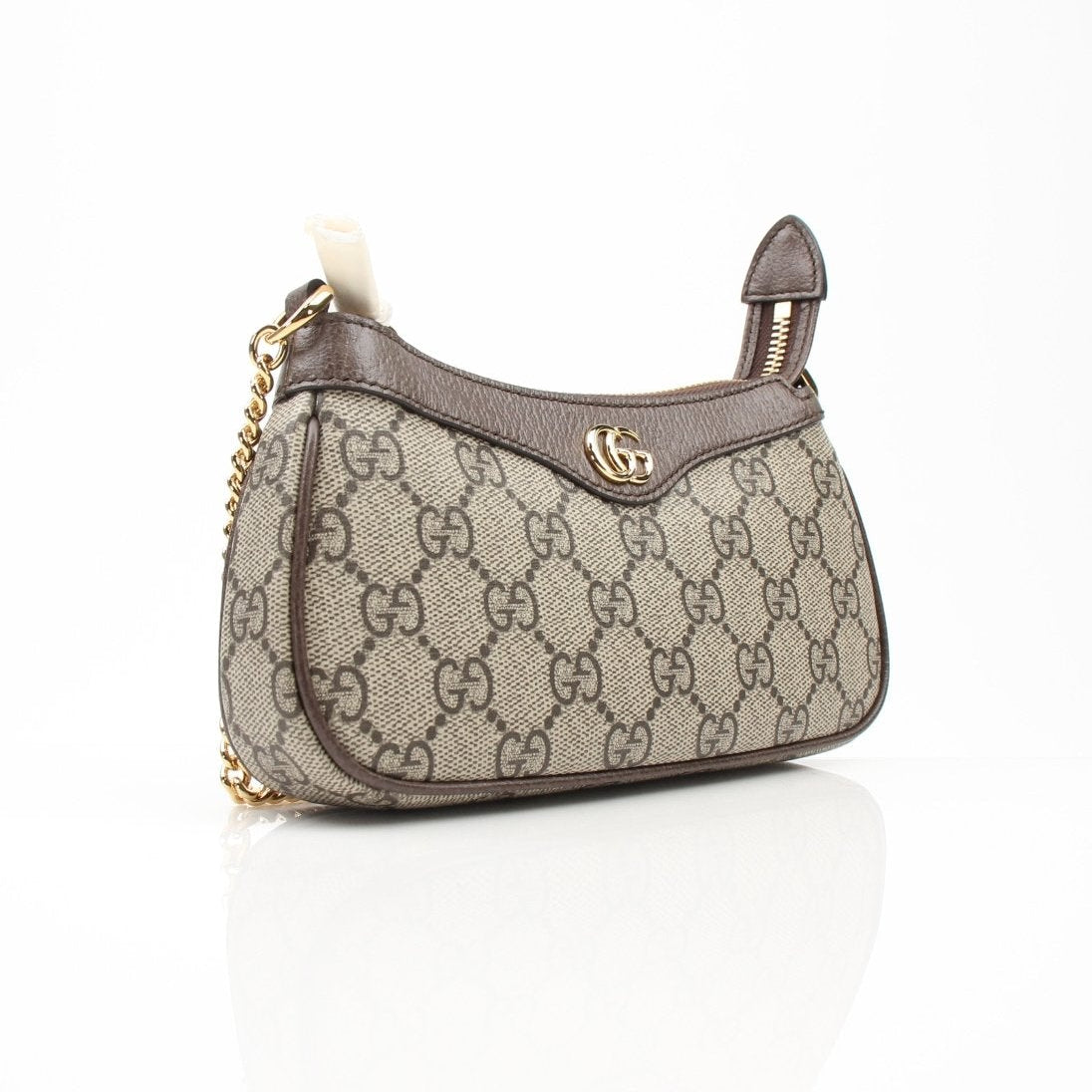 Gucci Ophidia GG Supreme Canvas handbag featuring the iconic GG pattern and a stylish design in a chic setting.