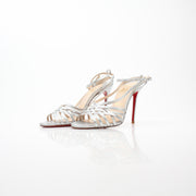 Christian Louboutin Mini Square Silver Strappy Sandals