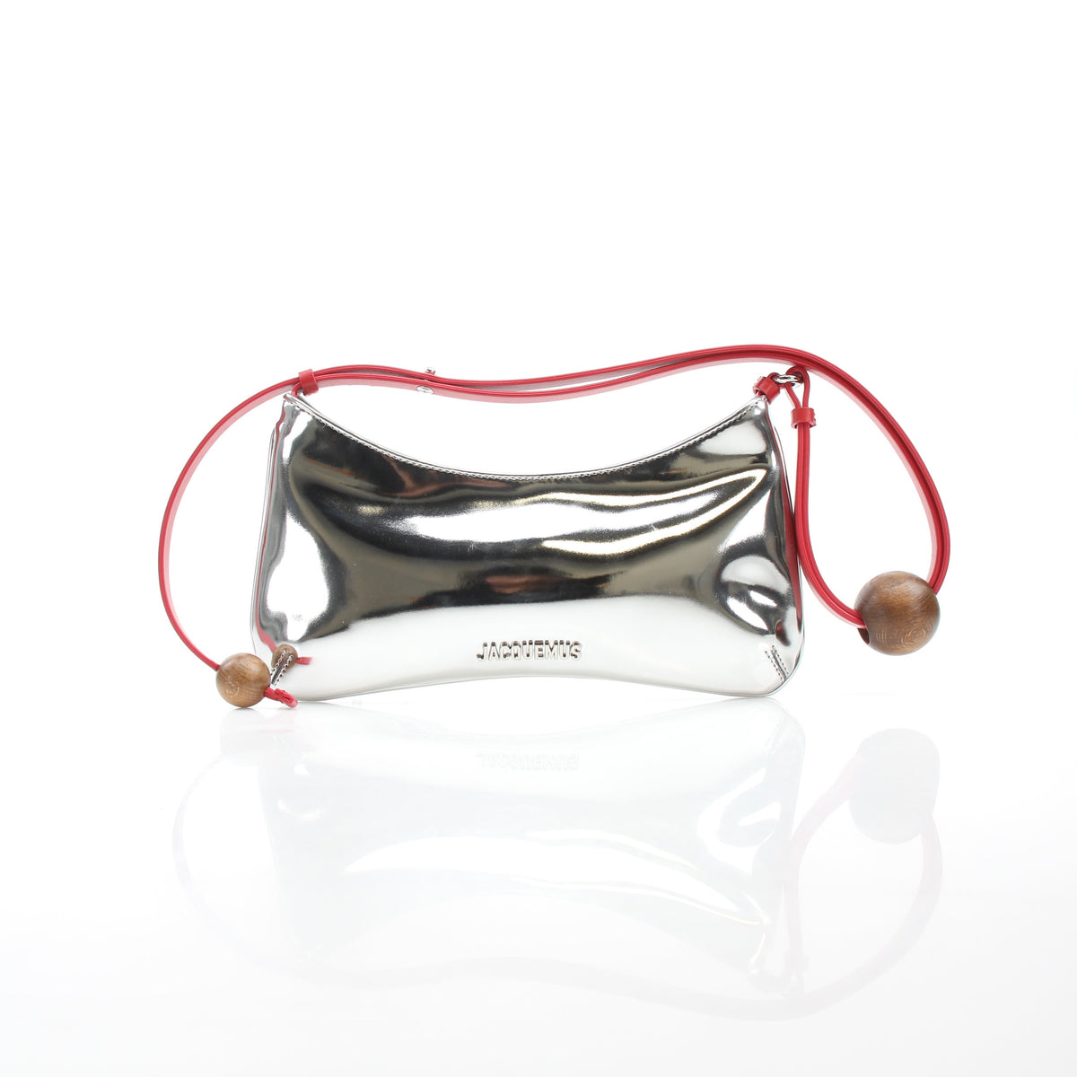 Jacquemus Silver Mirror Le Bisou Perle Shoulder Bag