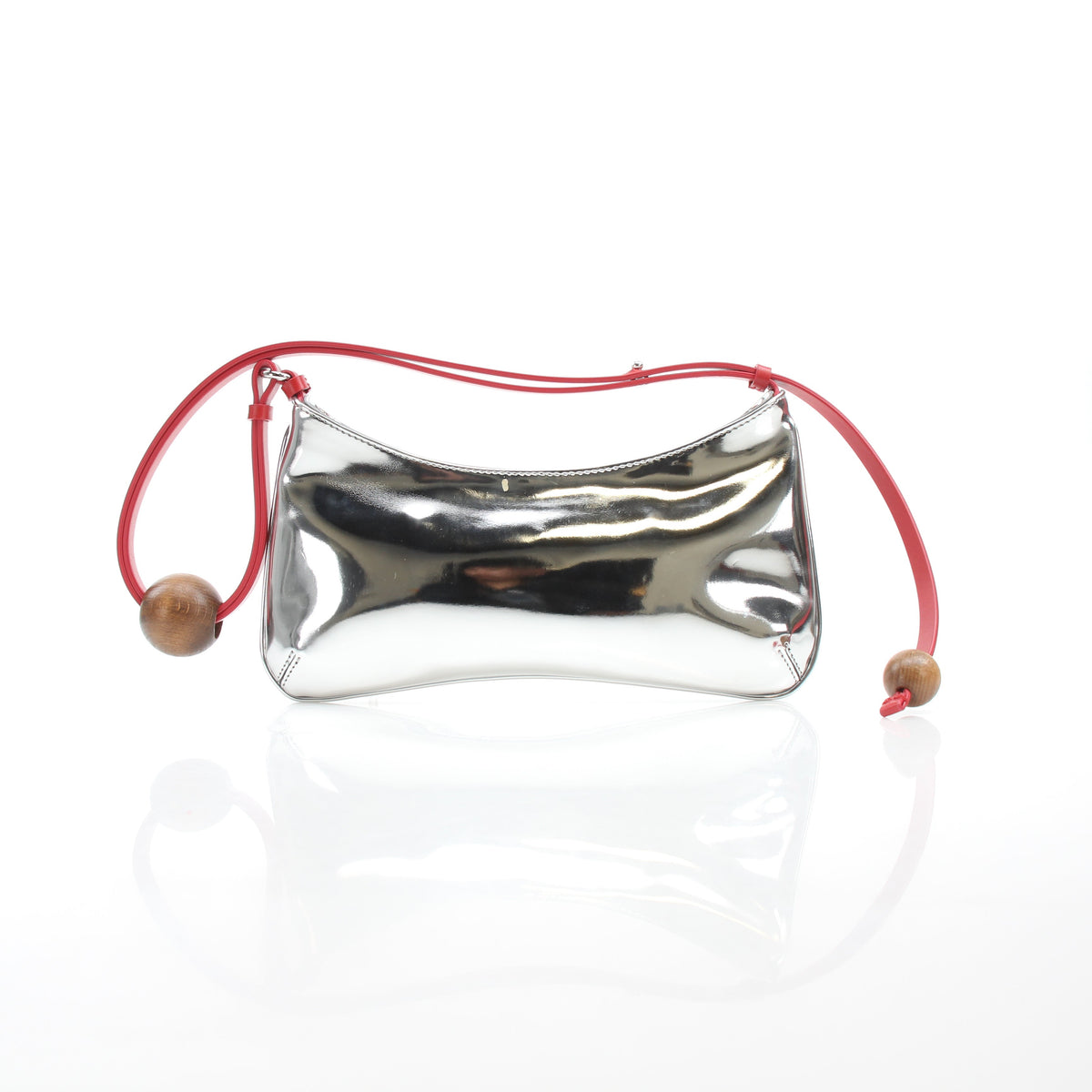 Jacquemus Silver Mirror Le Bisou Perle Shoulder Bag