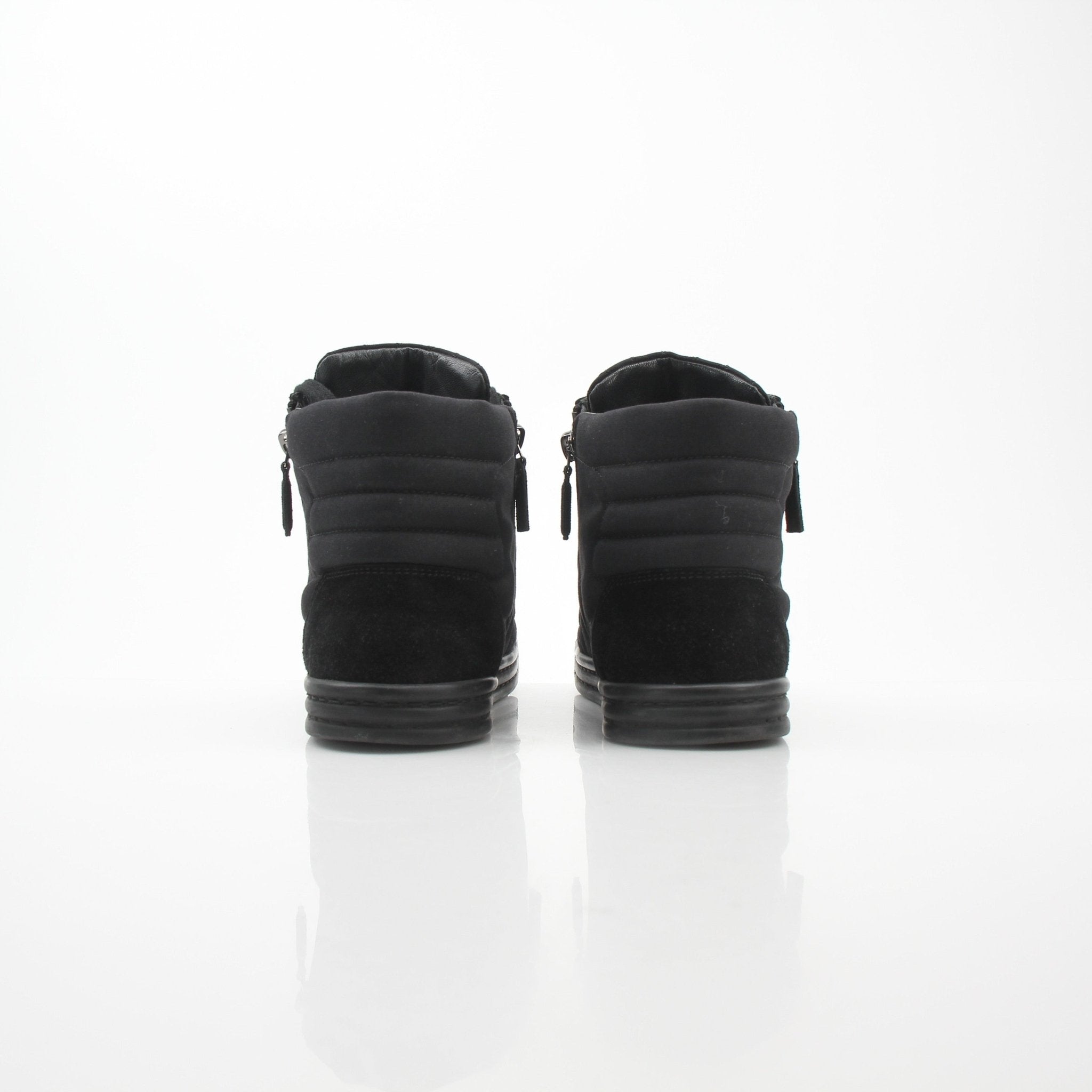 Chanel CC Logo Black High Top Sneakers
