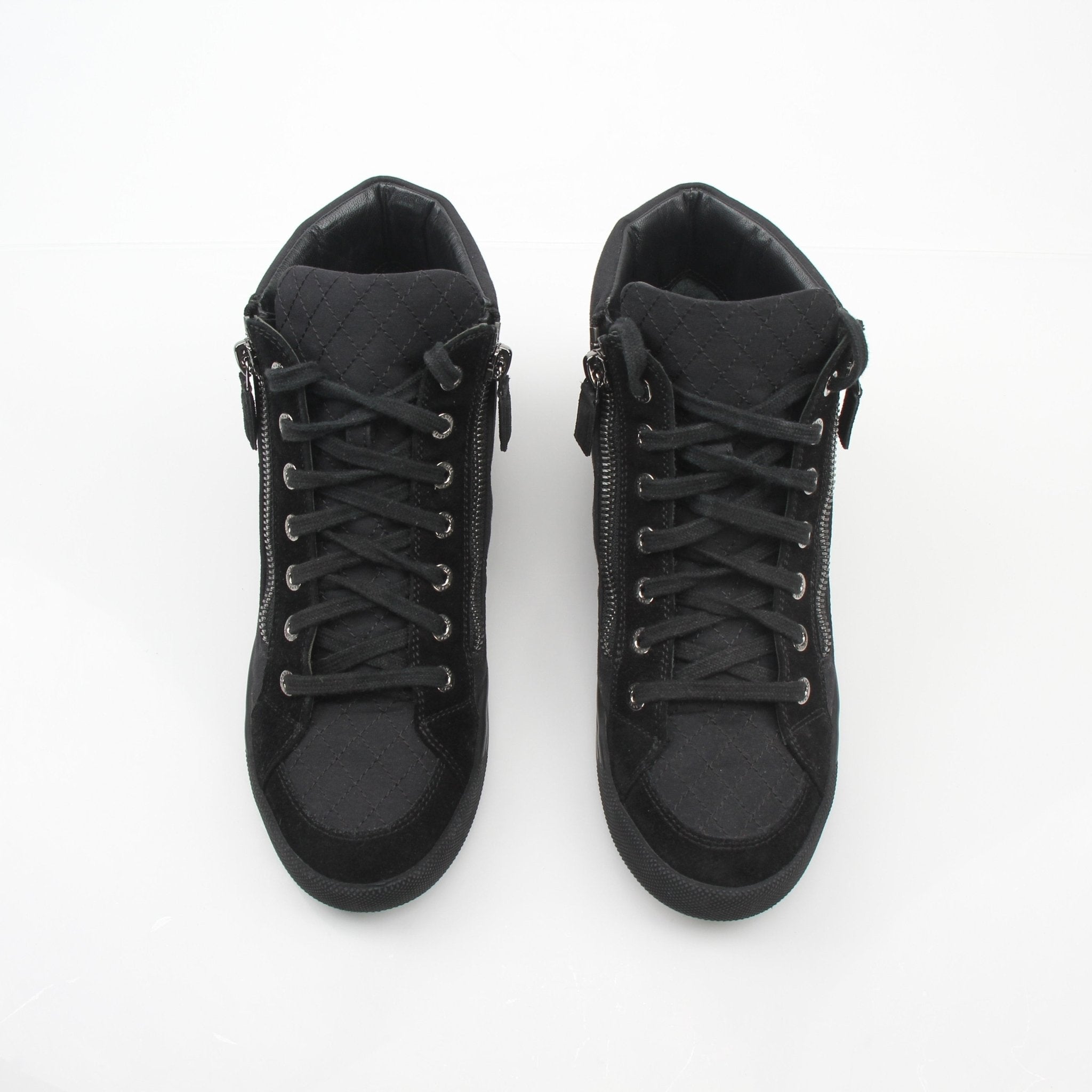 Chanel CC Logo Black High Top Sneakers