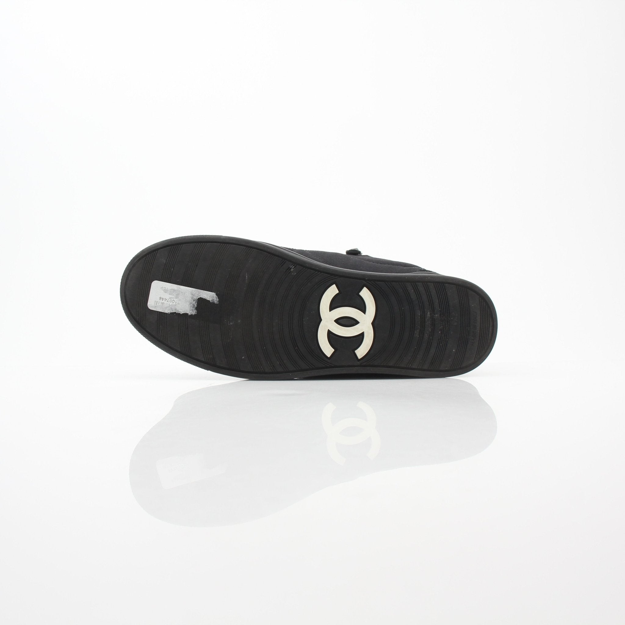 Chanel CC Logo Black High Top Sneakers