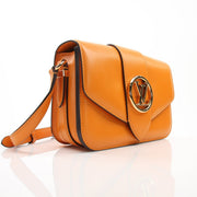 Louis Vuitton orange Port 9 MM crossbody handbag by Gold & Beyond, featuring a compact design and adjustable strap.