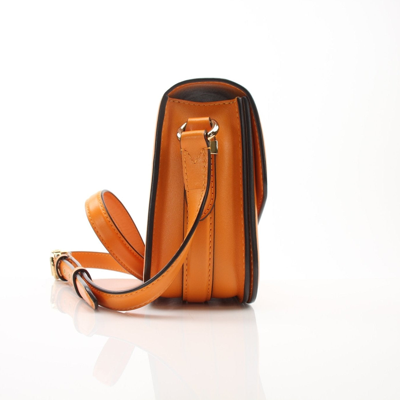 Louis Vuitton Orange Port 9 MM Crossbody Bag by Gold & Beyond, showcasing the stylish handbag with adjustable strap and sleek design.