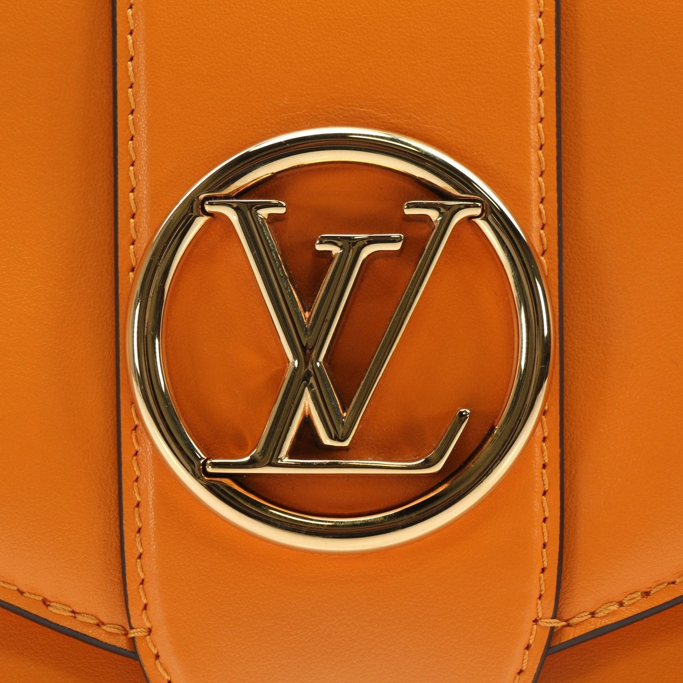 Louis Vuitton Orange Port 9 MM crossbody handbag by Gold & Beyond, featuring a compact design with adjustable strap and signature logo.