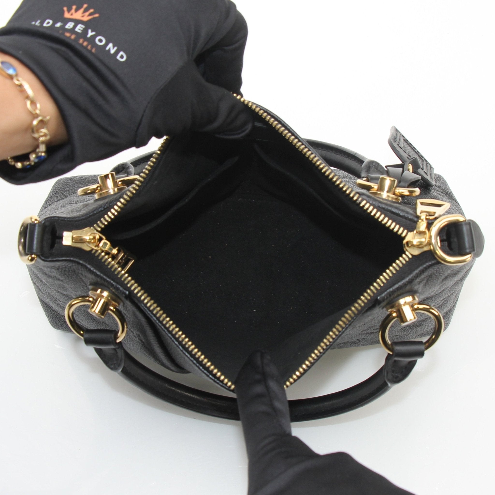 Louis Vuitton V Tote Black Monogram Empreinte Leather Bag