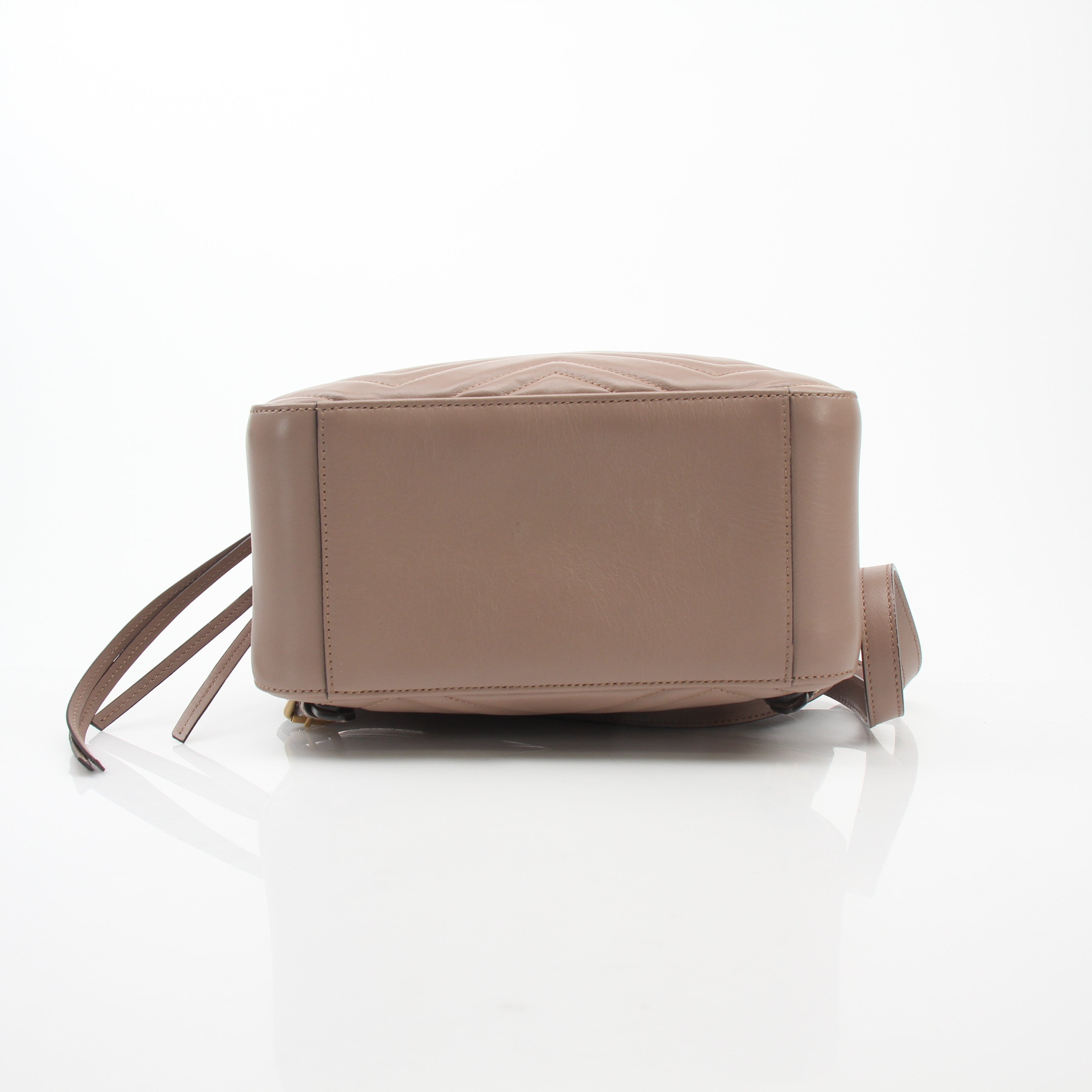 Gucci GG Marmont Matelassé Backpack Pink Beige Leather