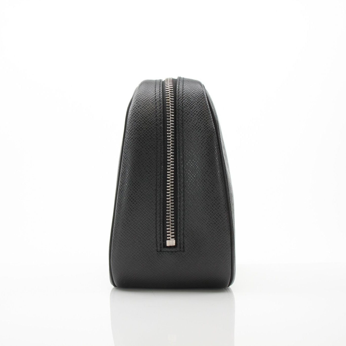 Louis Vuitton black zippy toiletry bag vanity case with gold accents, featuring a sleek design and zipper closure.