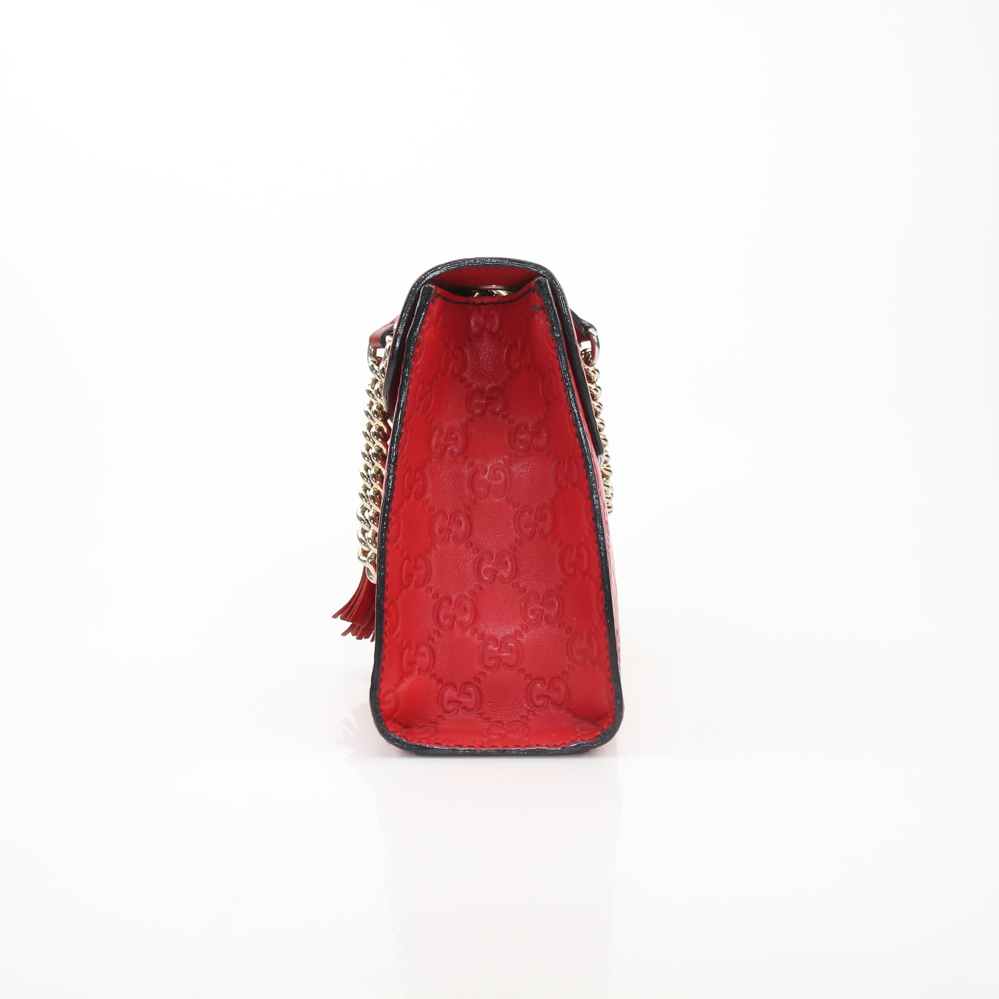 Gucci Emily Red Guccissima Leather Shoulder Bag