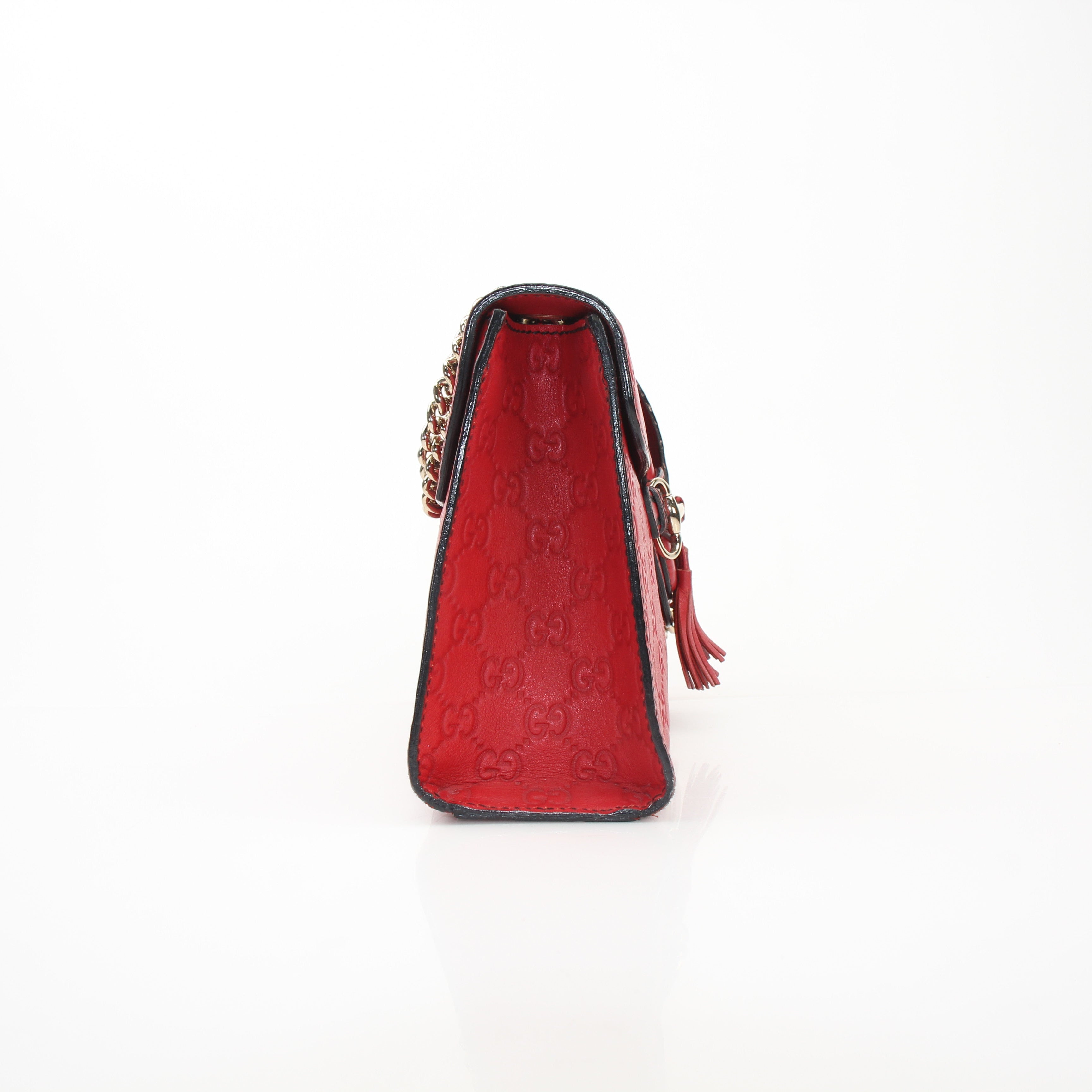 Gucci Emily Red Guccissima Leather Shoulder Bag