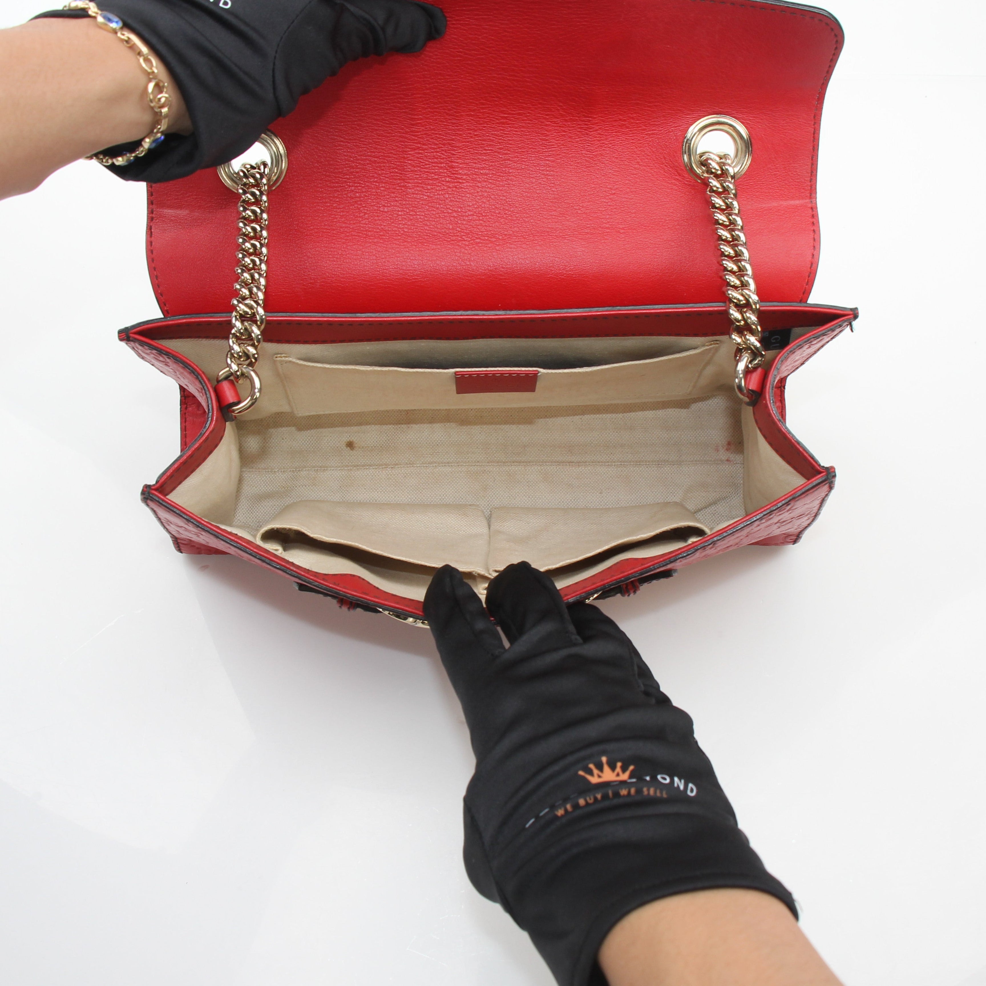 Gucci Emily Red Guccissima Leather Shoulder Bag