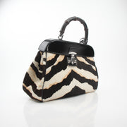 Gucci Lady Lock Zebra Faux Fur Top Handle Bag