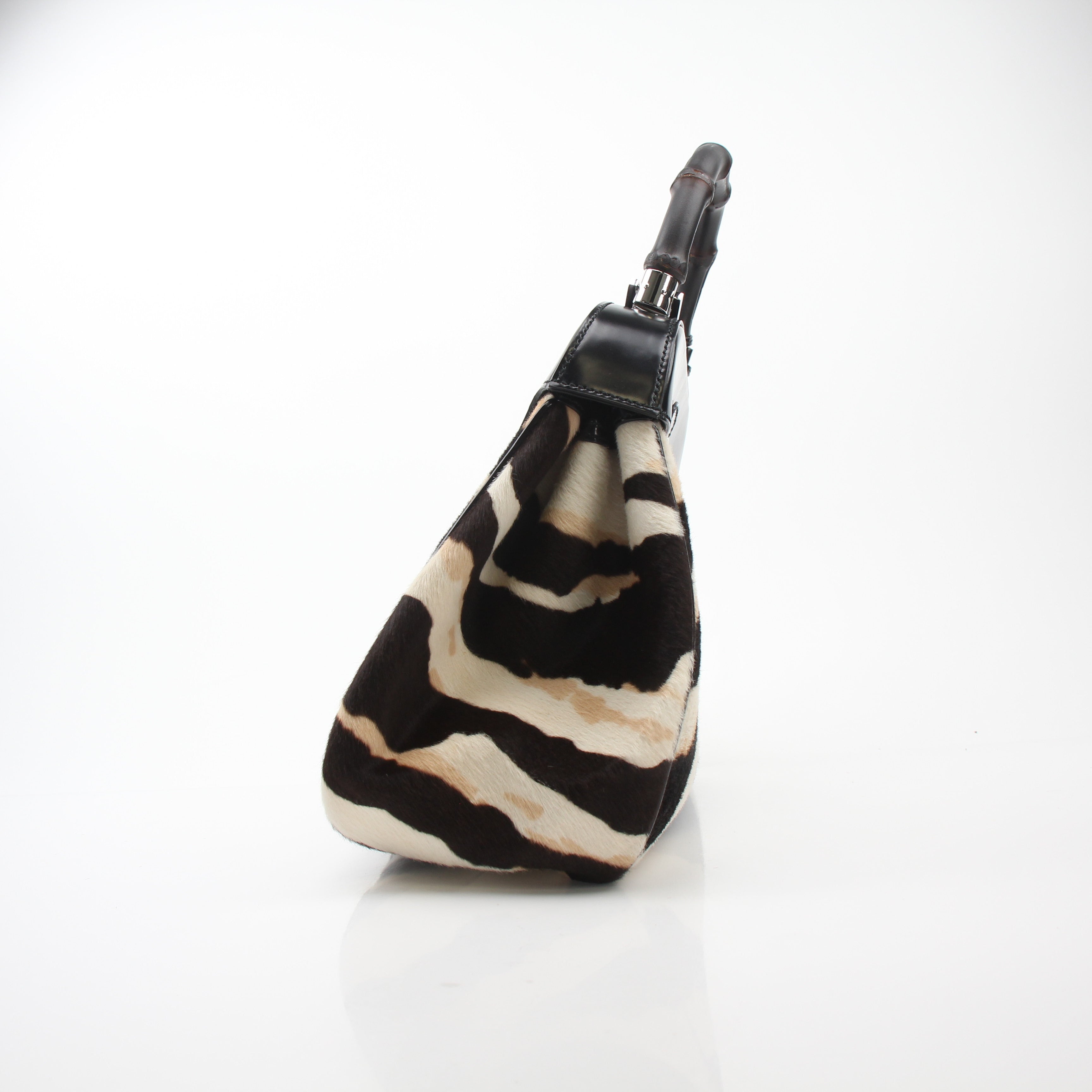 Gucci Lady Lock Zebra Faux Fur Top Handle Bag