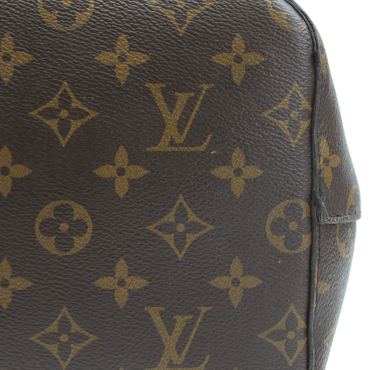 Louis Vuitton NéoNoé MM Monogram Coquelicot red bucket handbag with drawstring sides and shoulder strap