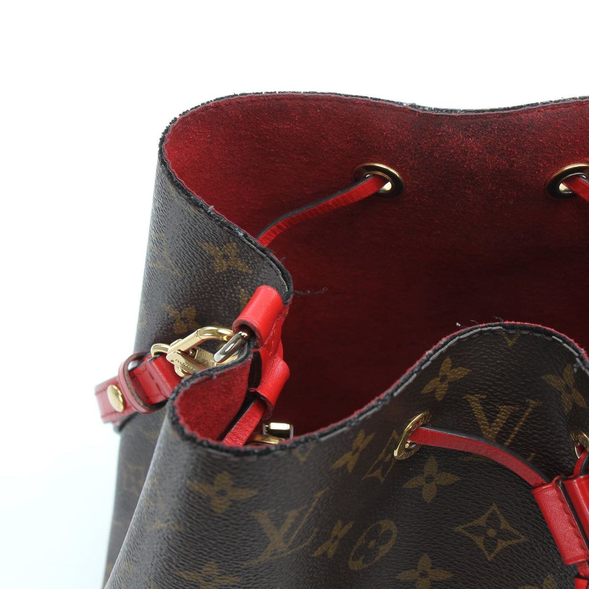 Louis Vuitton NéoNoé MM Monogram Coquelicot red bucket handbag by Gold & Beyond