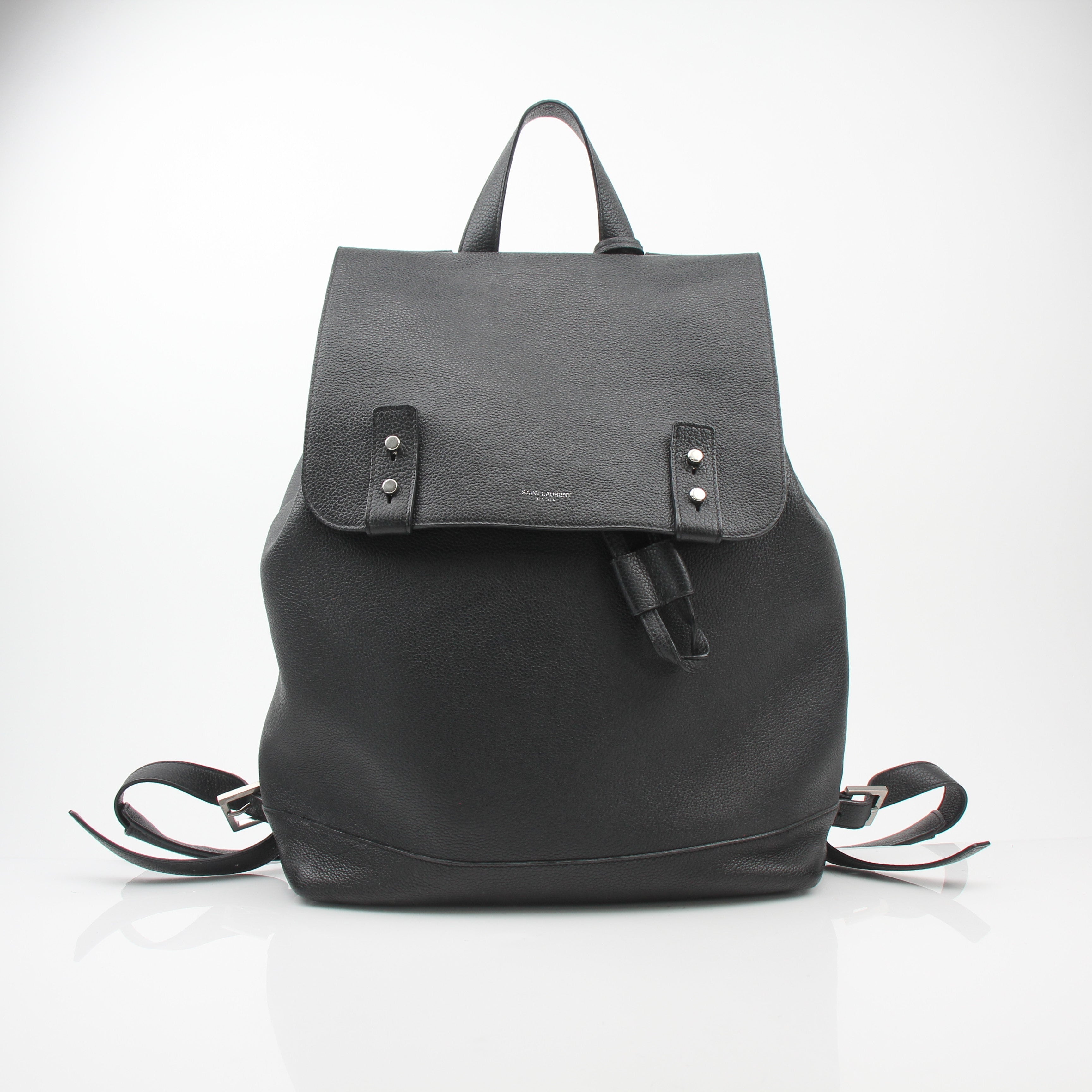 Saint Laurent Black Leather Backpack