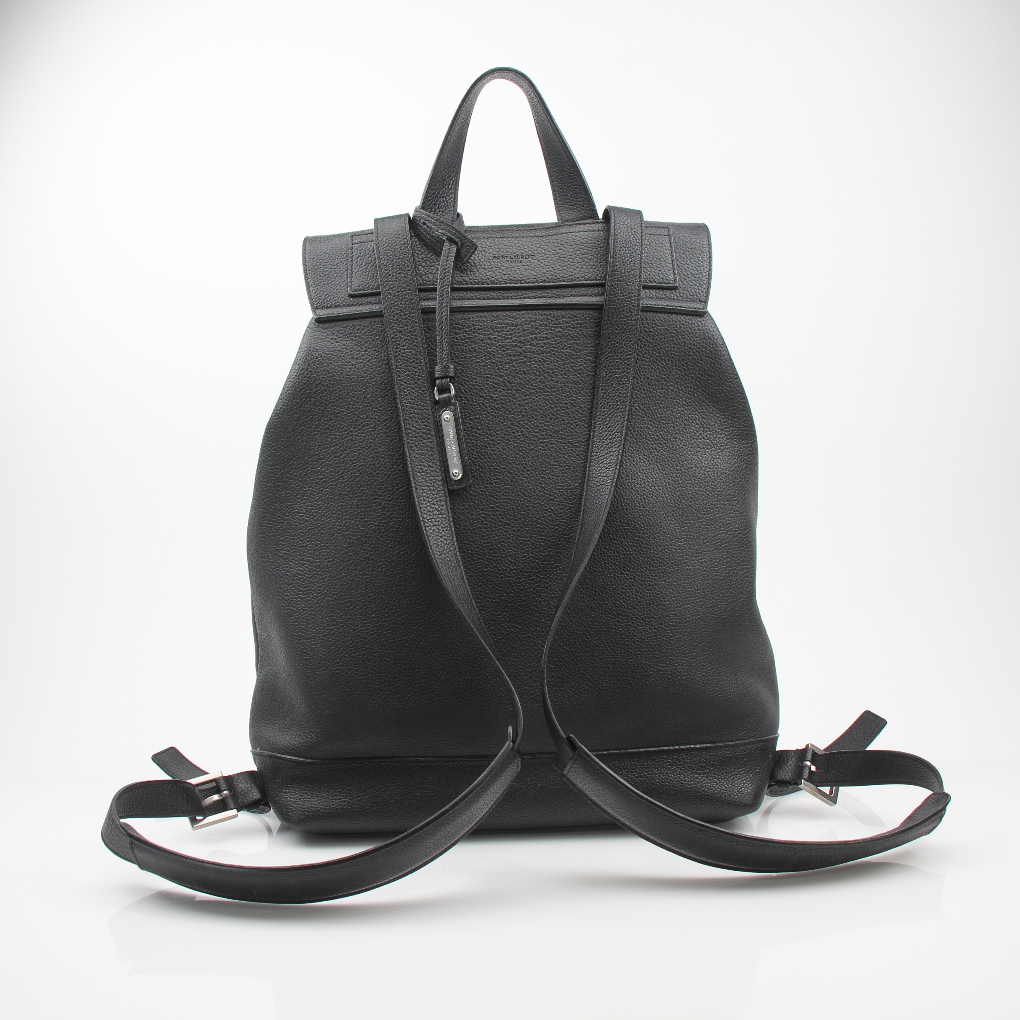 Saint Laurent Black Leather Backpack